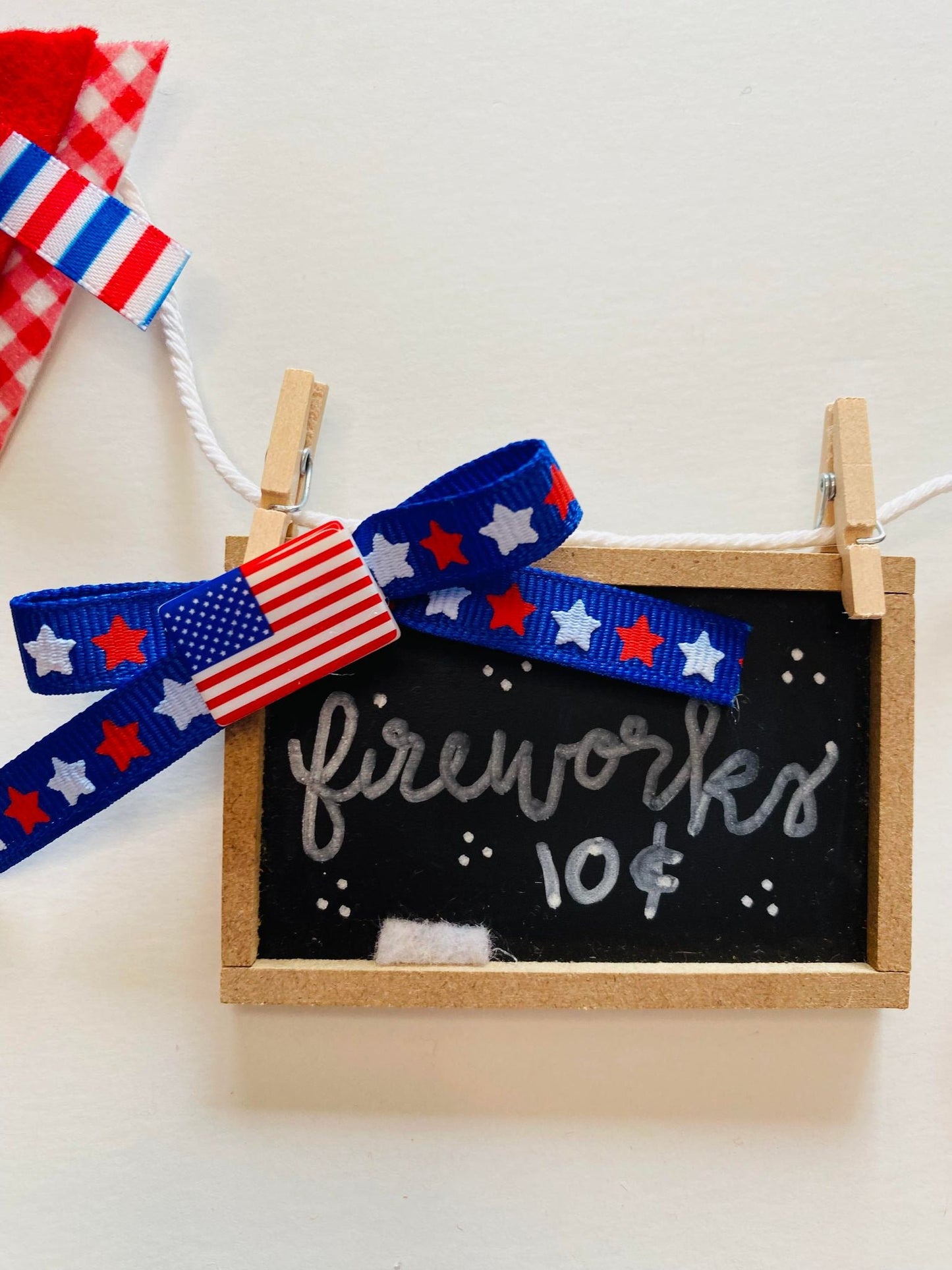 Firework Stand Banner, Miniature Felt 4th of July Garland, Firecracker Booth Bunting, Patriotic Wall Hanging, Home Decoration