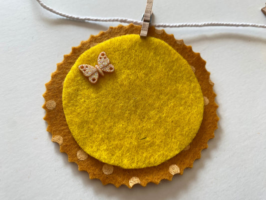 Sun Angel Summer Fairy Miniature Felt Clothesline Banner Bunting Wall Hanging Garland Decoration