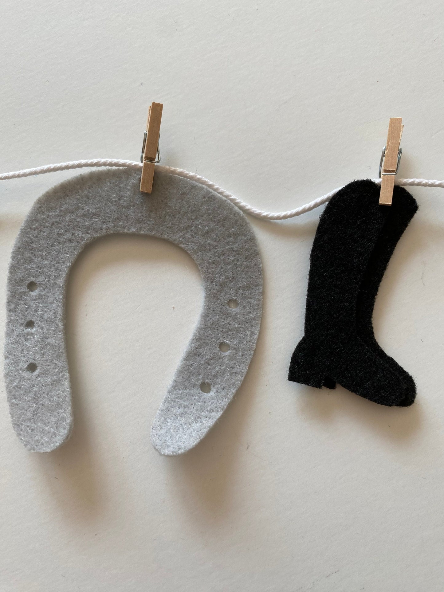 Horseback Riding Miniature Felt Banner, Equestrian Garland, Bunting, Wall Hanging Decoration