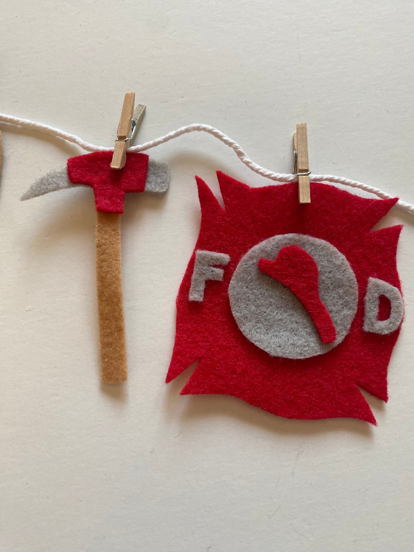 Fireman Miniature Felt Clothesline
