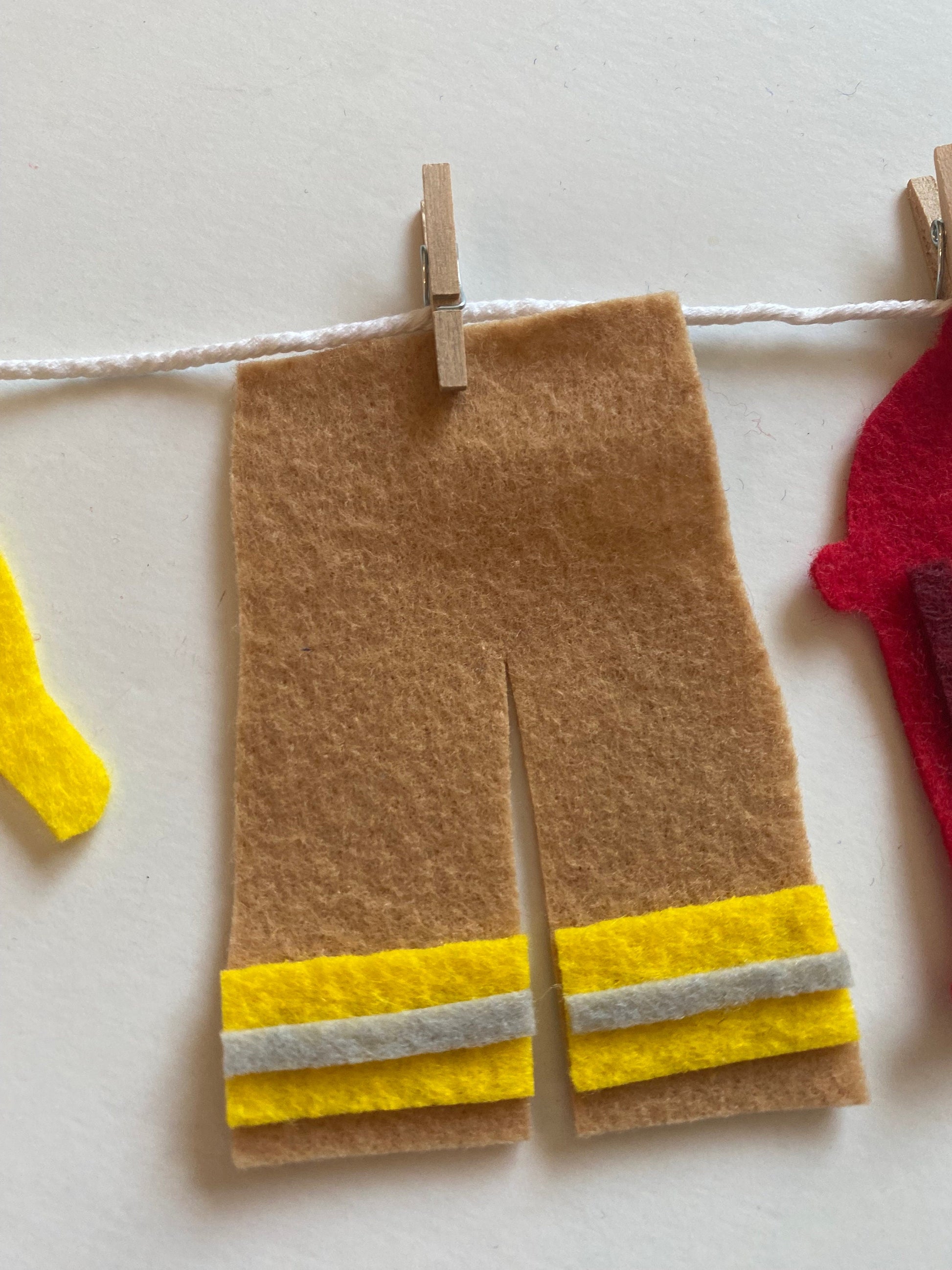 Fireman Miniature Felt Clothesline