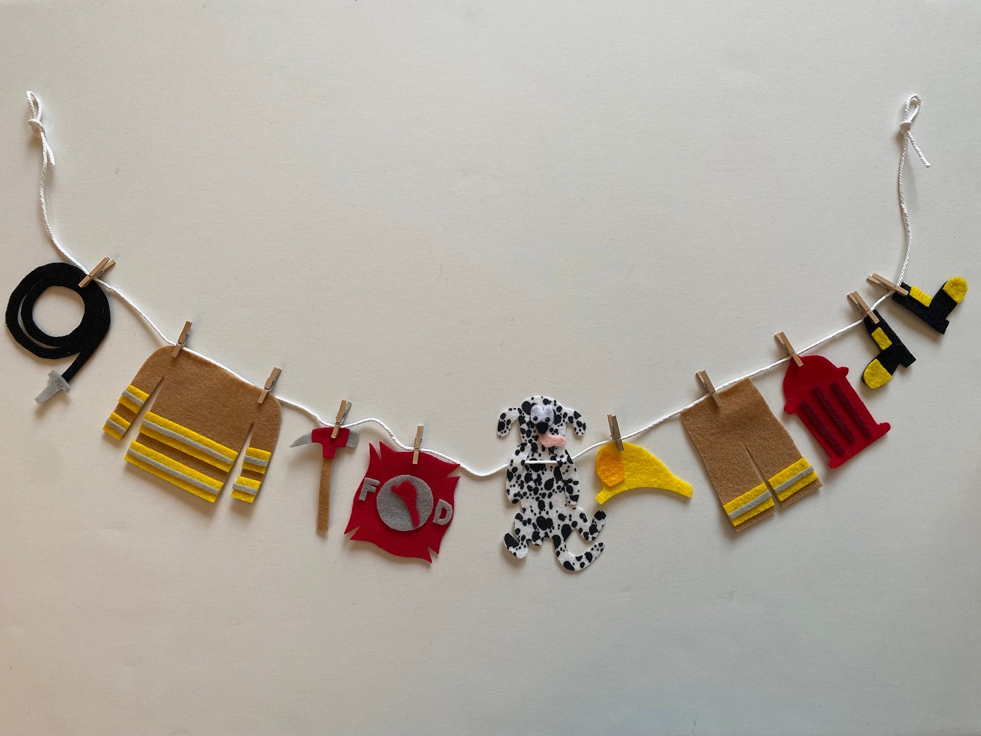 Fireman Miniature Felt Clothesline