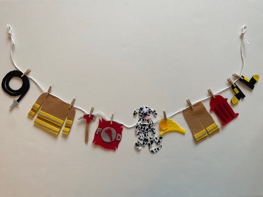 Fireman Miniature Felt Clothesline
