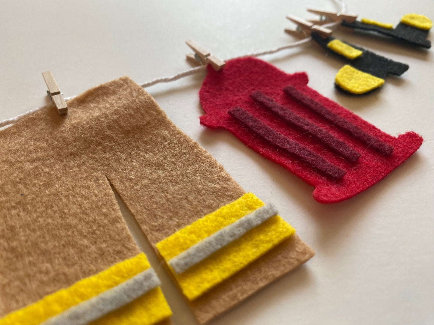 Fireman Miniature Felt Clothesline
