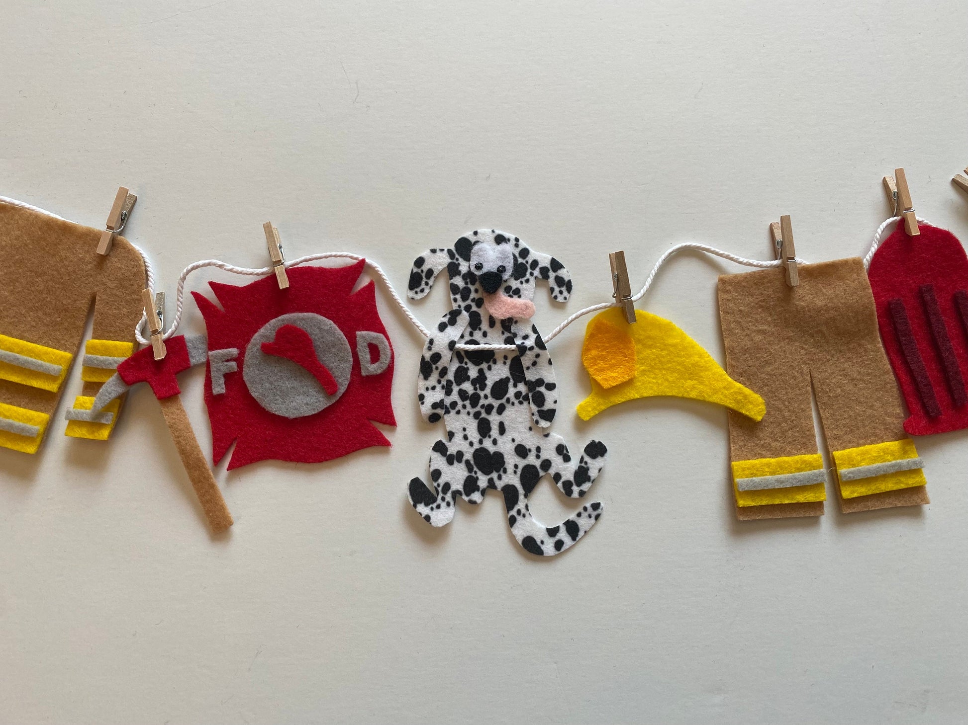 Fireman Miniature Felt Clothesline
