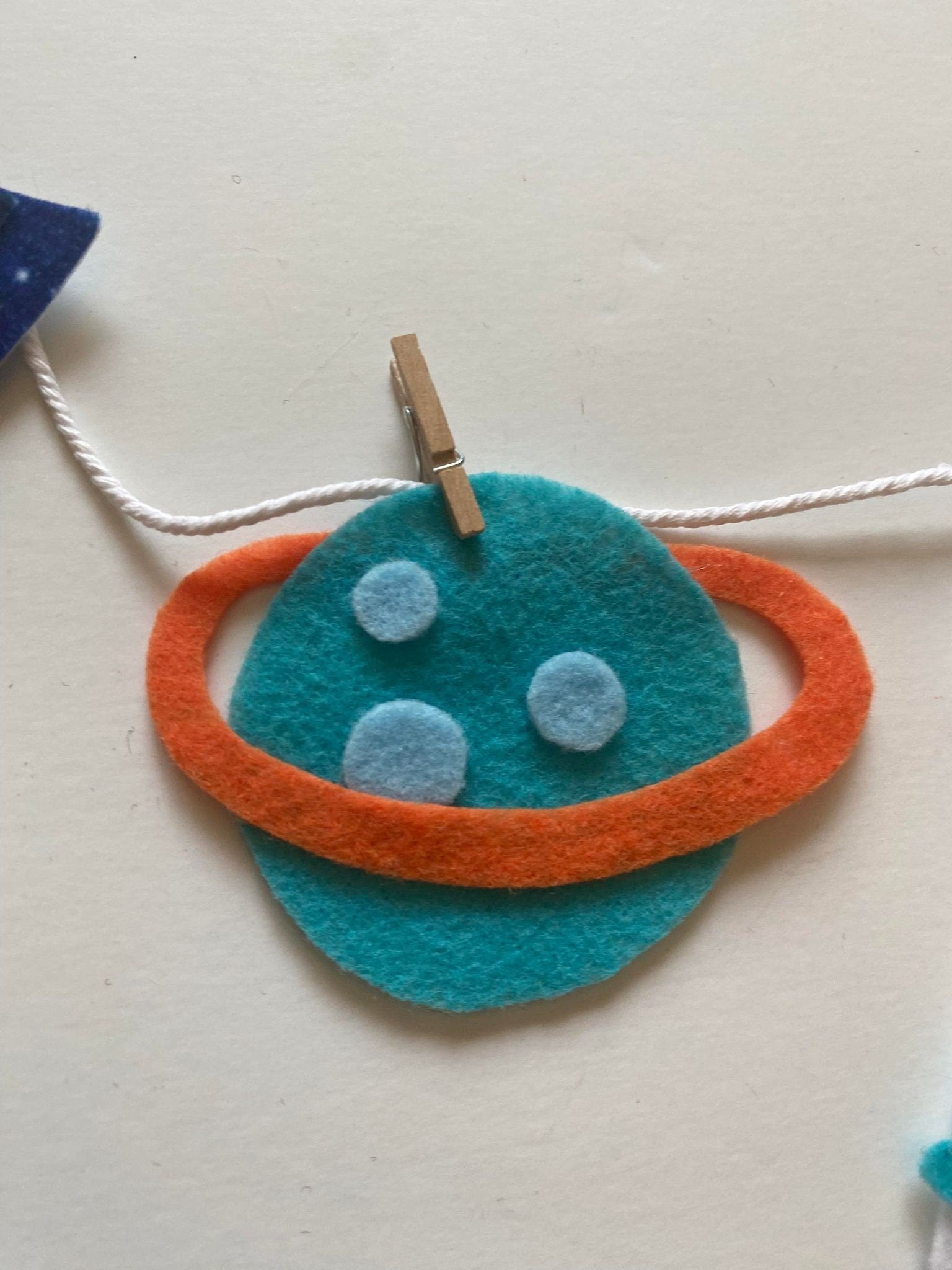 Astronaut Miniature Felt Banner, Outer Space Garland, Rocketship Bunting, Planet Themed Bedroom or Party Decoration