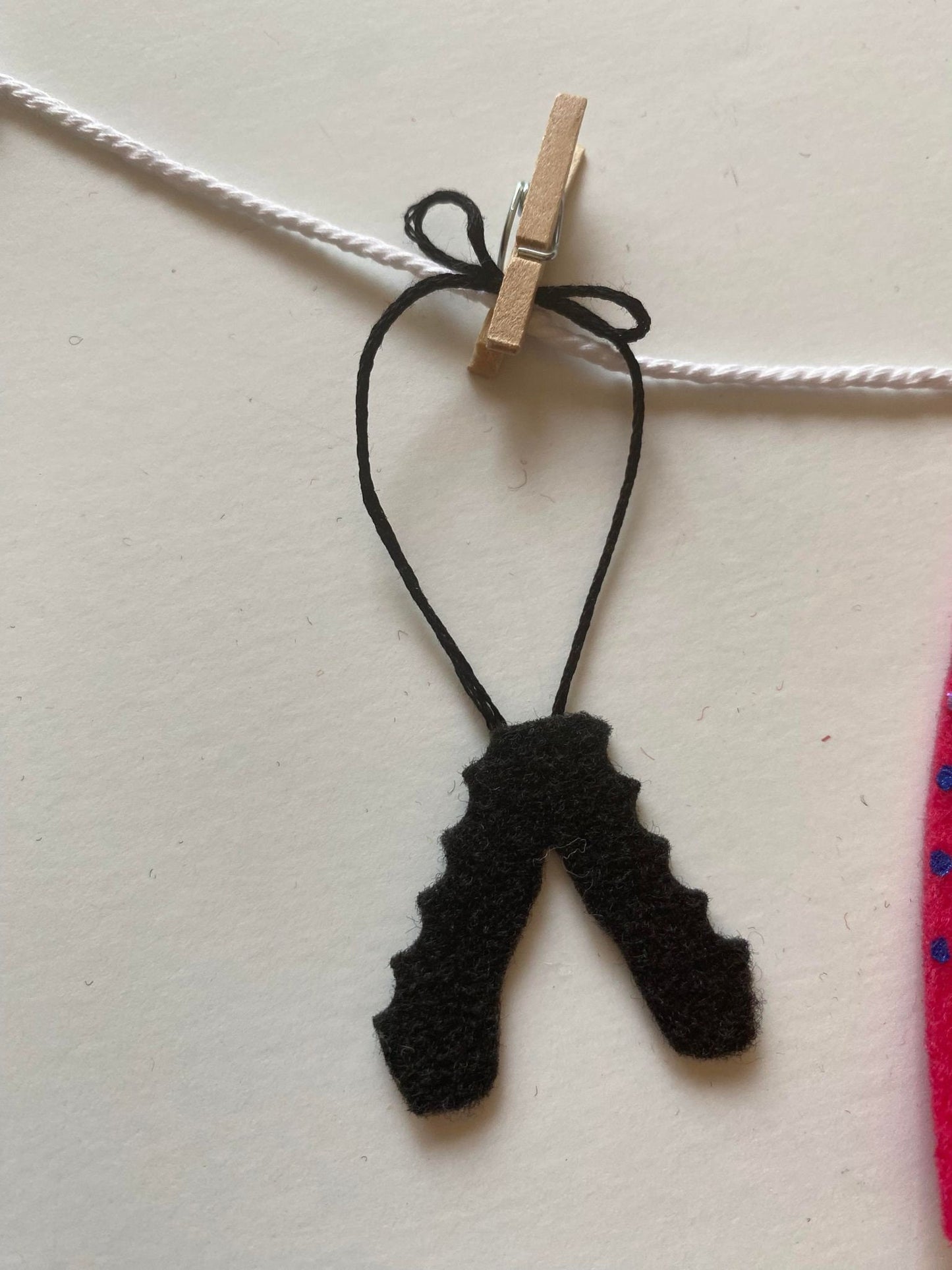 Irish Step Dancing Miniature Felt Clothesline Banner, Dancers Garland, Costume Bunting, Wall Hanging Decoration for Gift or Studio Decor