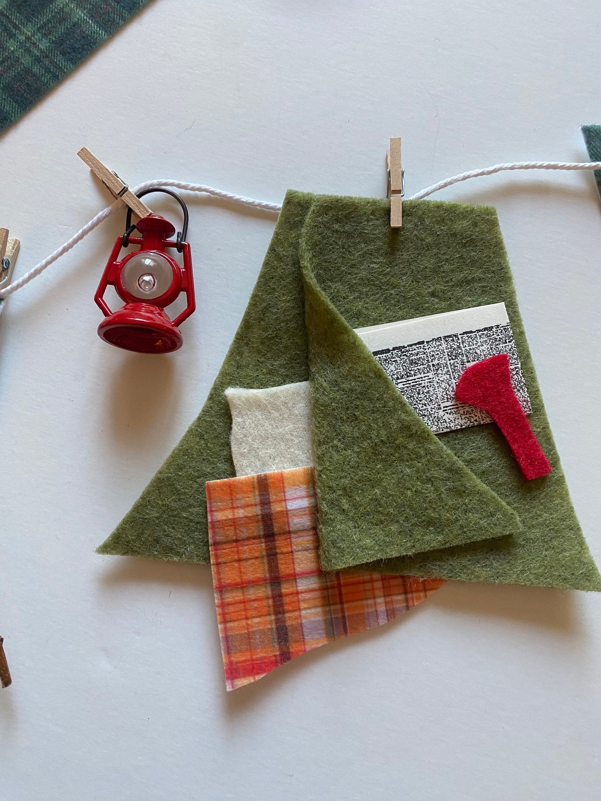 Camping Miniature Felt Clothesline Banner Garland Bunting Wall Hanging Decoration for Father’s Day