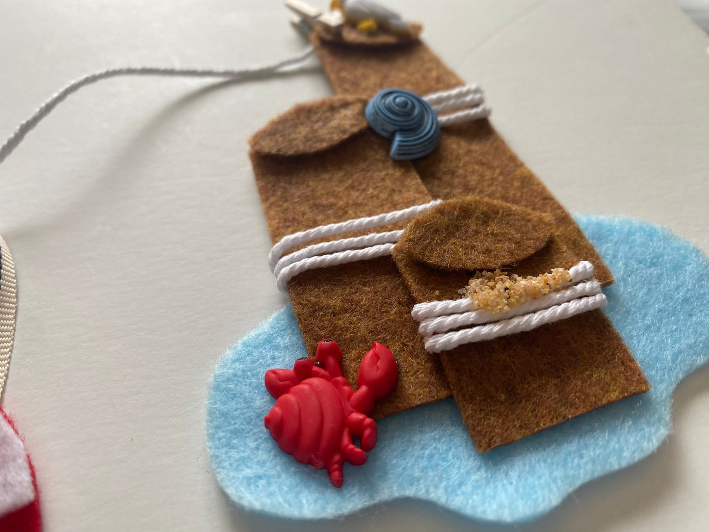 Nautical Sailboat Miniature Felt Banner, Lighthouse Garland, Anchor Bunting, Wall Hanging Decoration