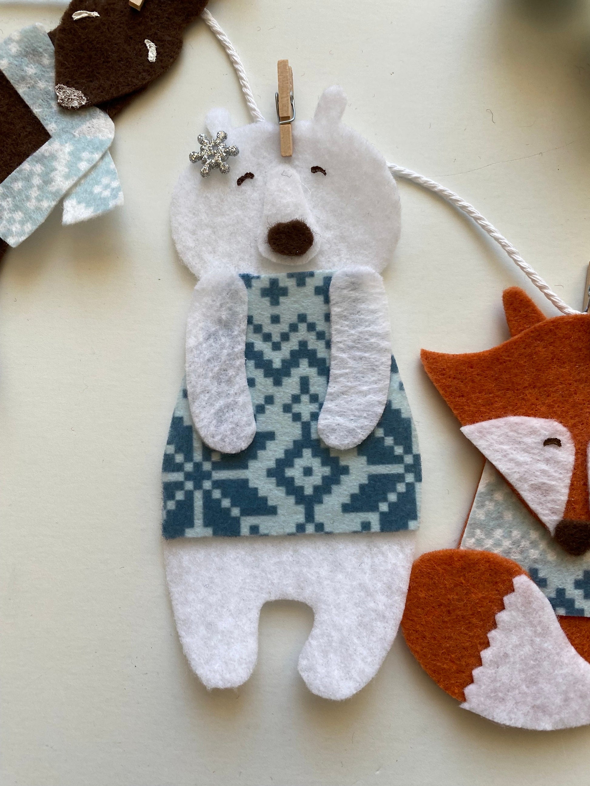 Woodland Forest and Arctic Animals Banner, Garland, January Bunting, Wall Hanging Decoration