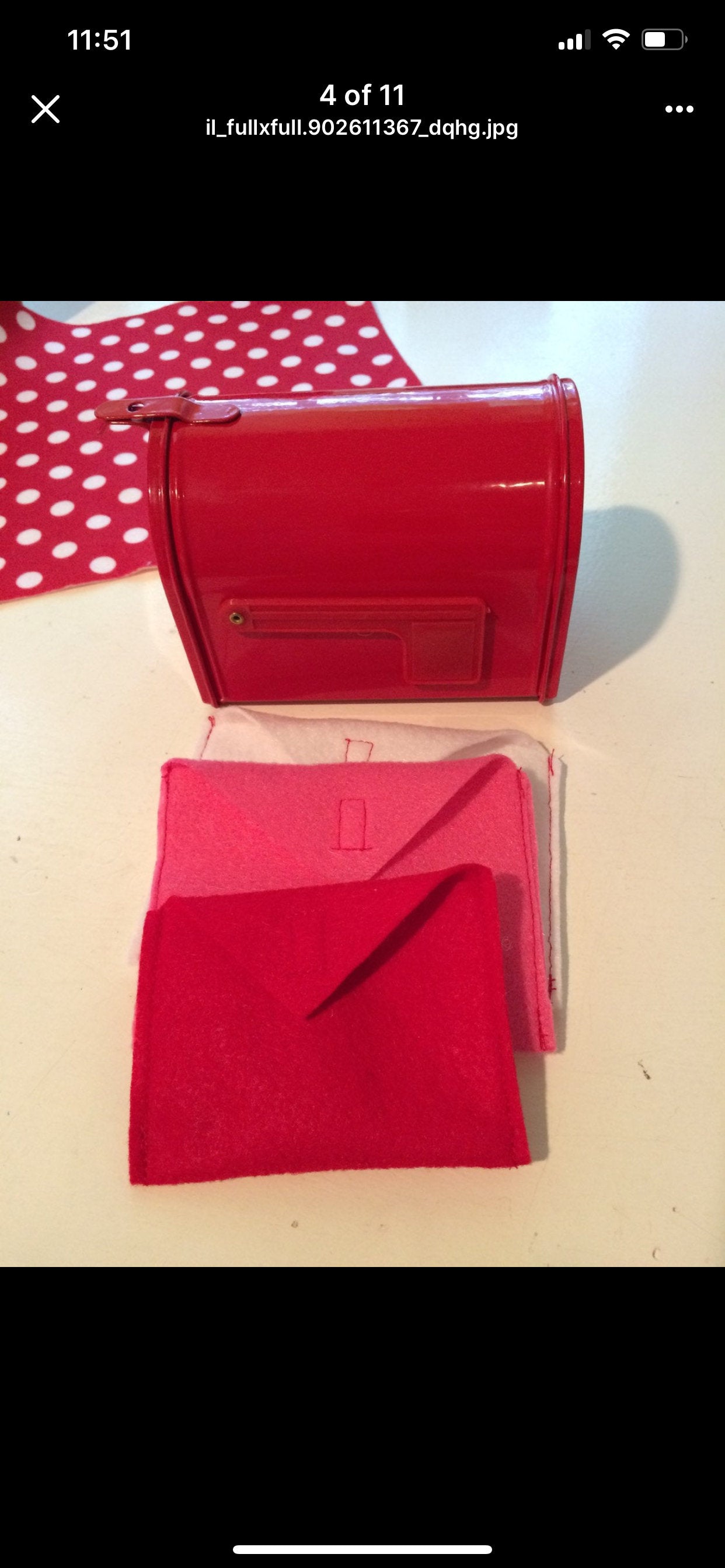 Pretend Play Mailbox Set with 3 Felt Valentine's Day Envelopes, Pencil and Stationary