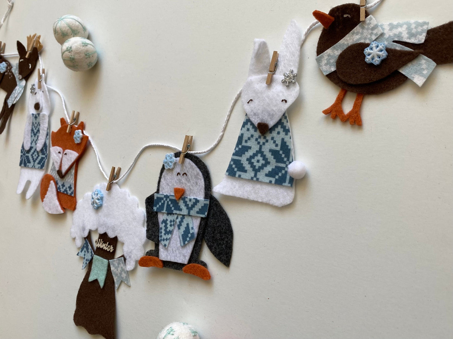 Woodland Forest and Arctic Animals Banner, Garland, January Bunting, Wall Hanging Decoration