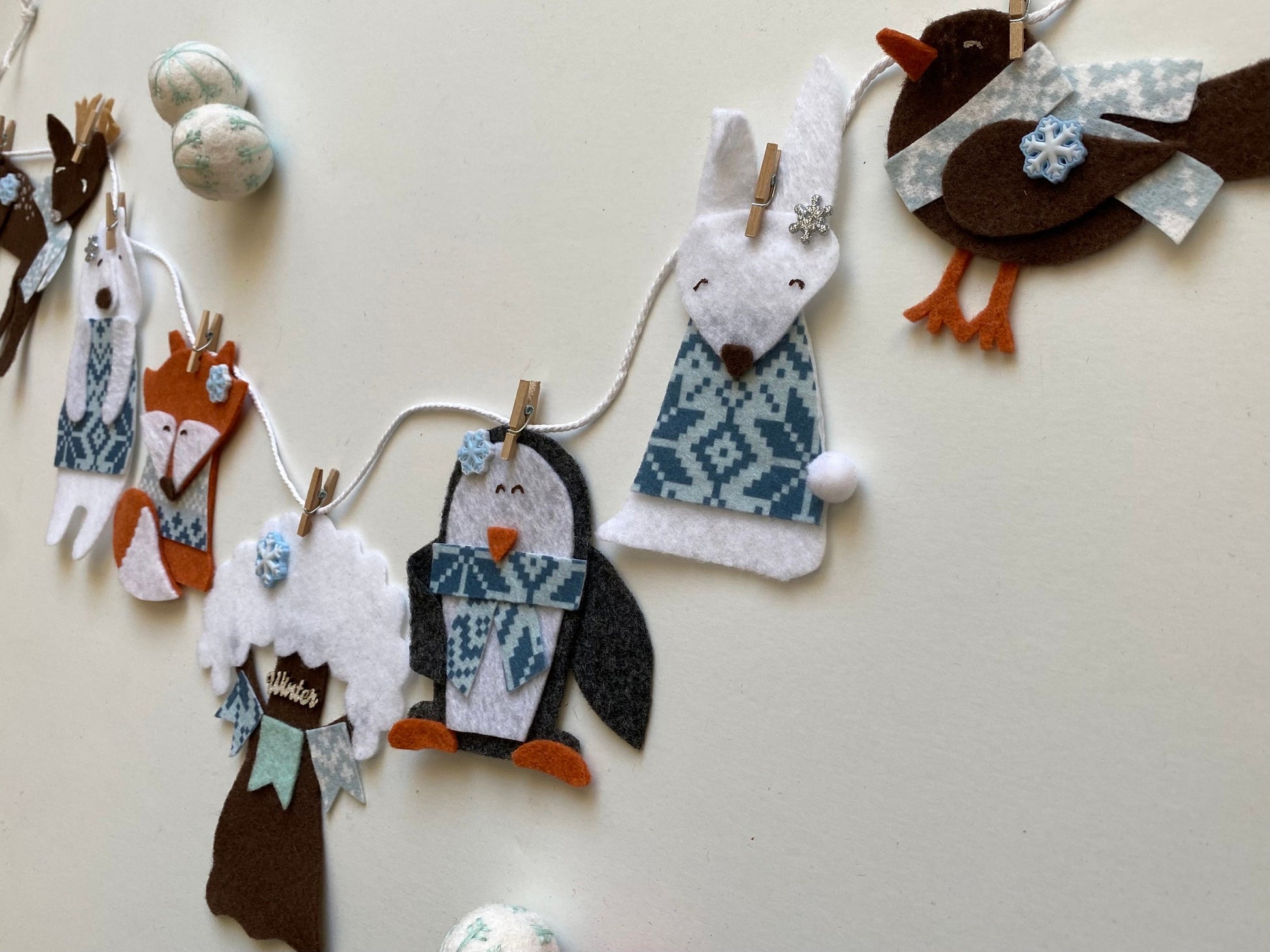 Woodland Forest and Arctic Animals Banner, Garland, January Bunting, Wall Hanging Decoration