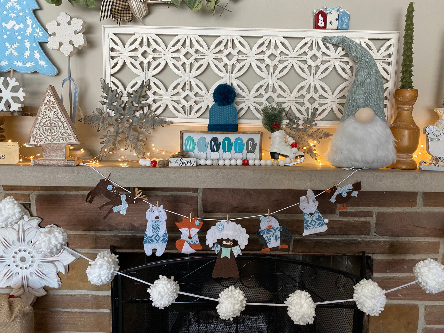 Woodland Forest and Arctic Animals Banner, Garland, January Bunting, Wall Hanging Decoration