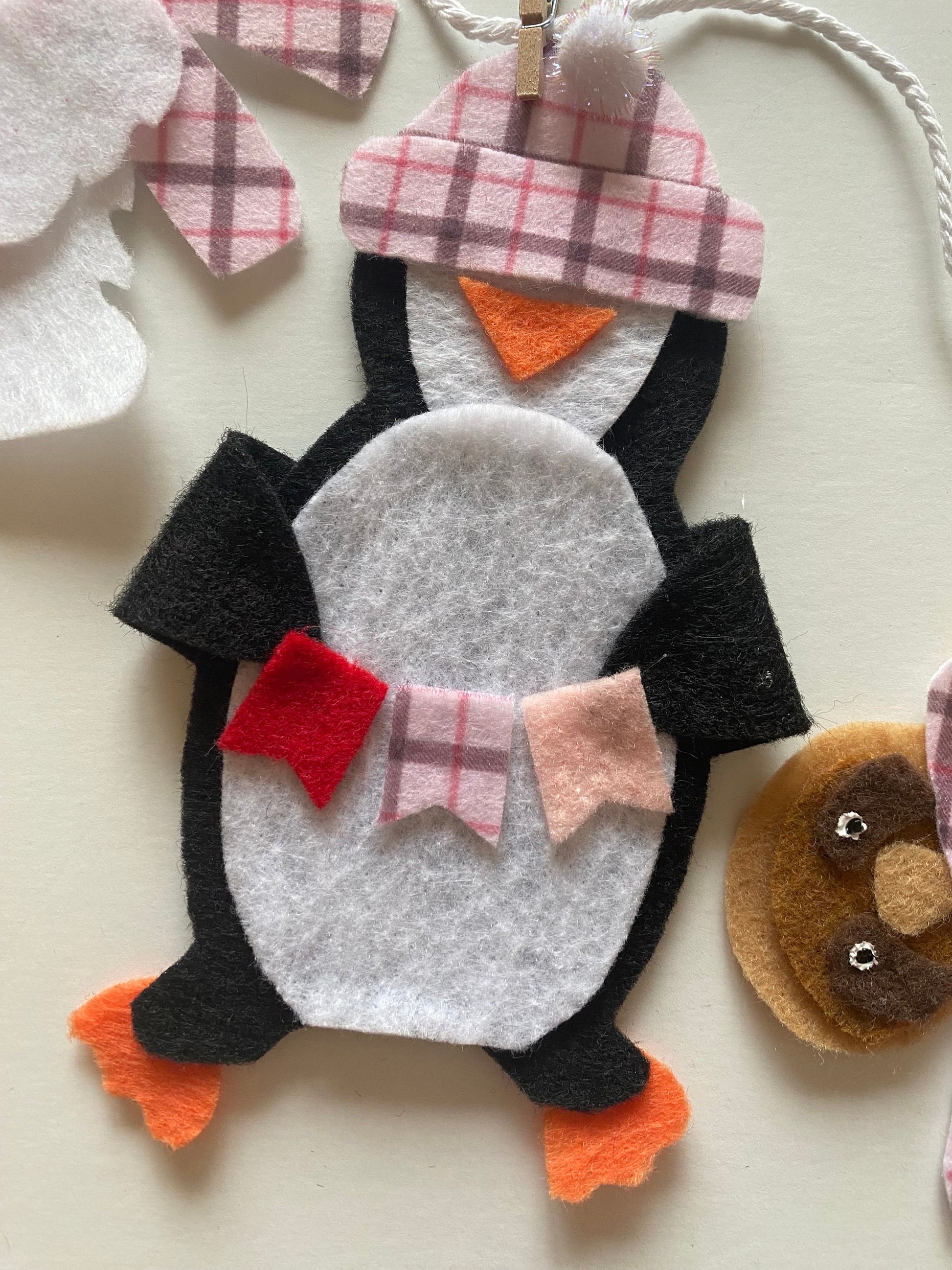 Winter Animals Banner Valentine’s Arctic Garland February Bunting Wall Hanging Decoration