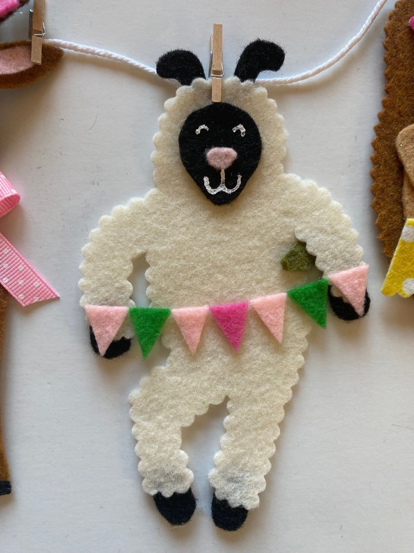 Spring Animals Banner Springtime Farm Garland Bunting Wall Hanging Decoration