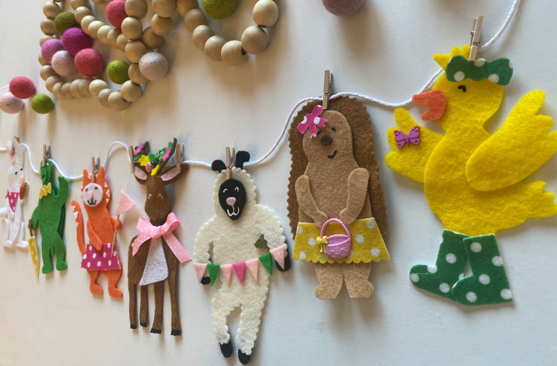 Spring Animals Banner Springtime Farm Garland Bunting Wall Hanging Decoration