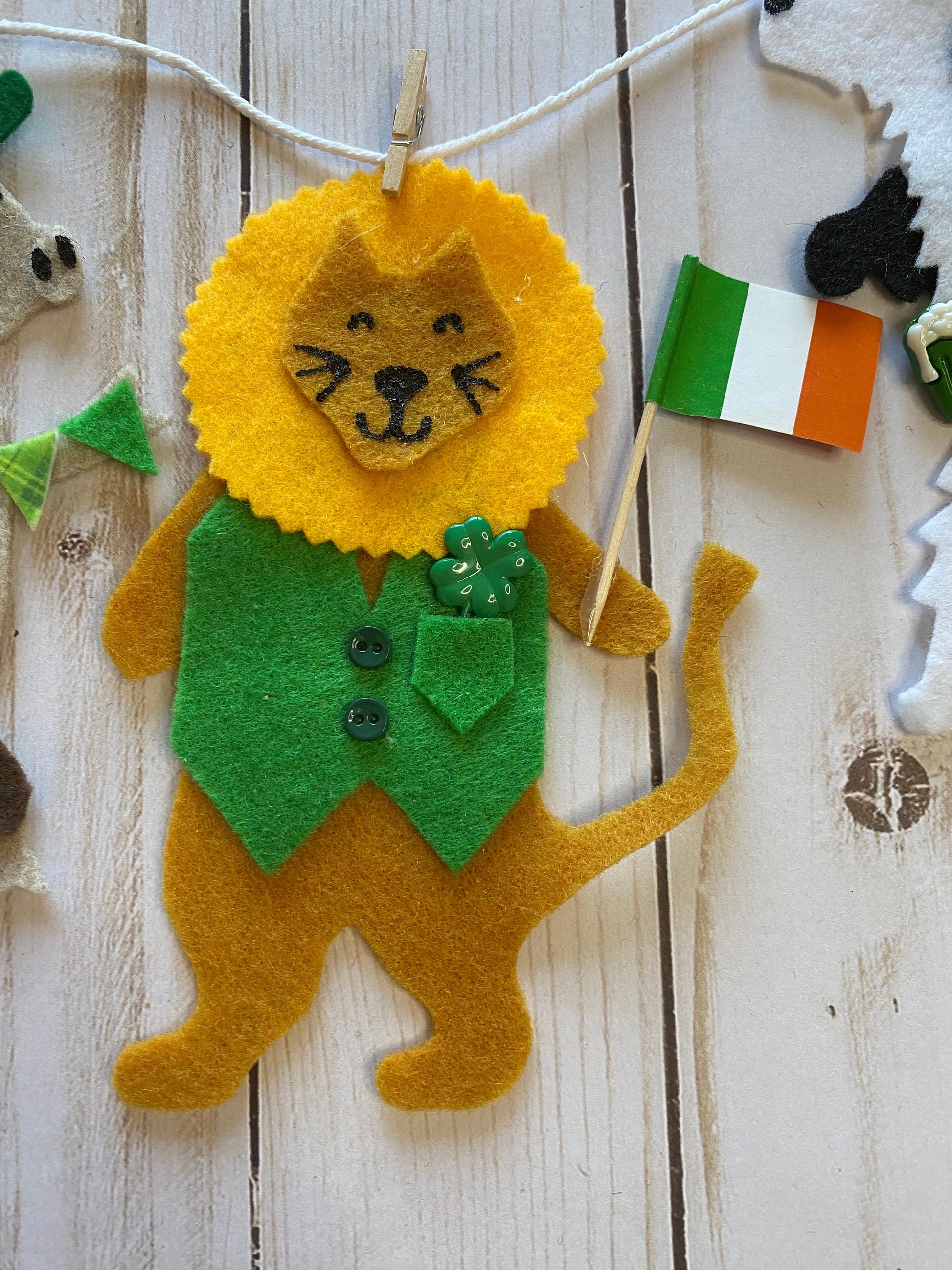 St. Patrick’s Day Animals Banner March Garland Farm Animals Bunting Wall Hanging Decoration