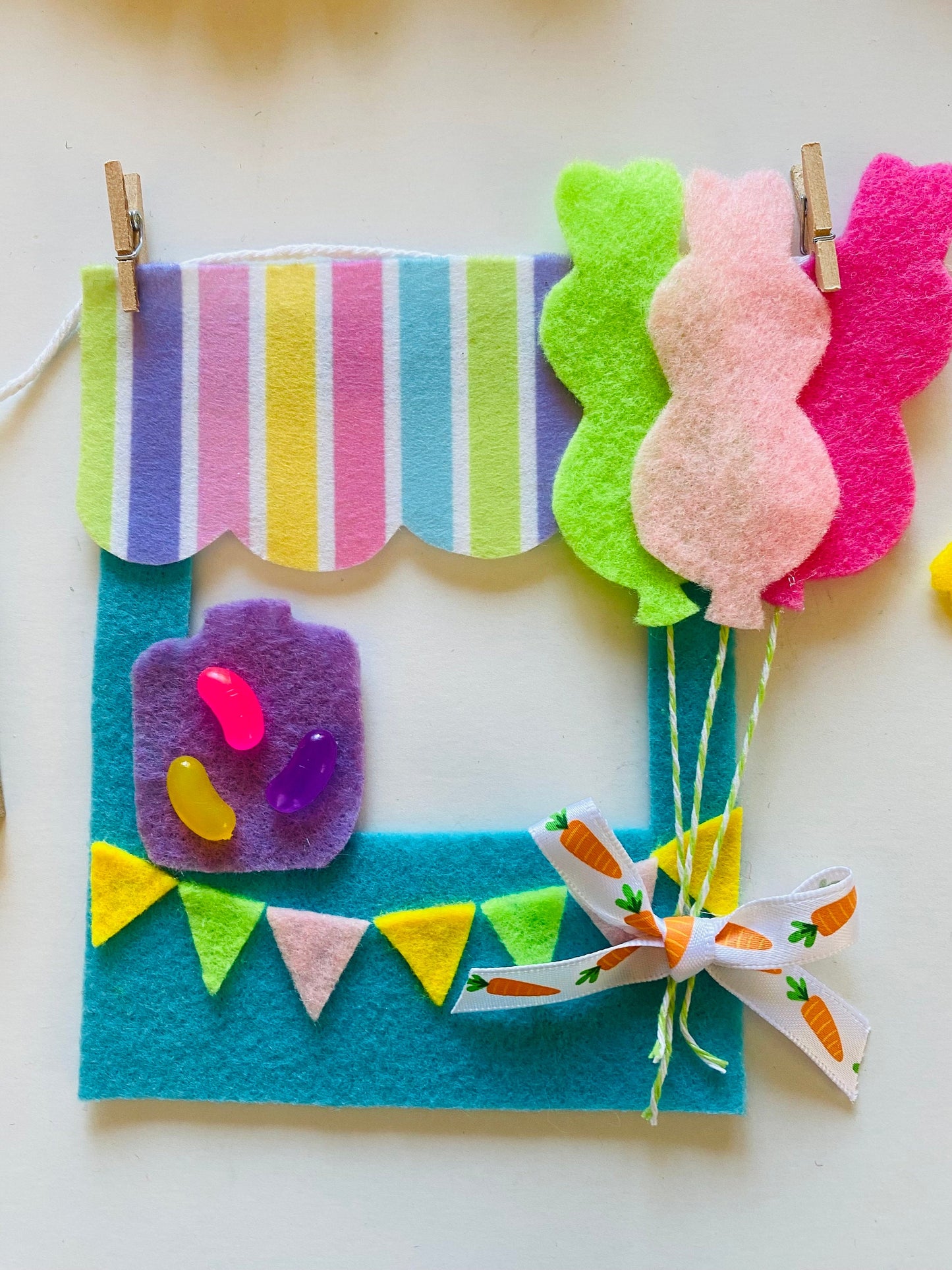 Easter Booth Miniature Felt Clothesline Banner Easter Fair Bunting Garland Home Decoration Wall Hanging