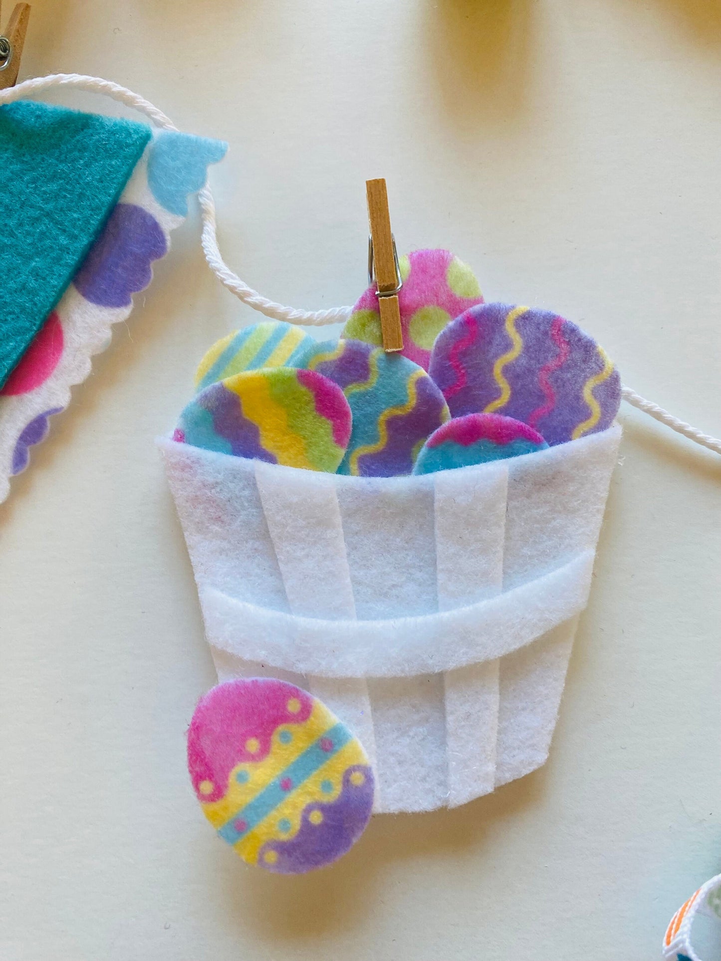 Easter Booth Miniature Felt Clothesline Banner Easter Fair Bunting Garland Home Decoration Wall Hanging