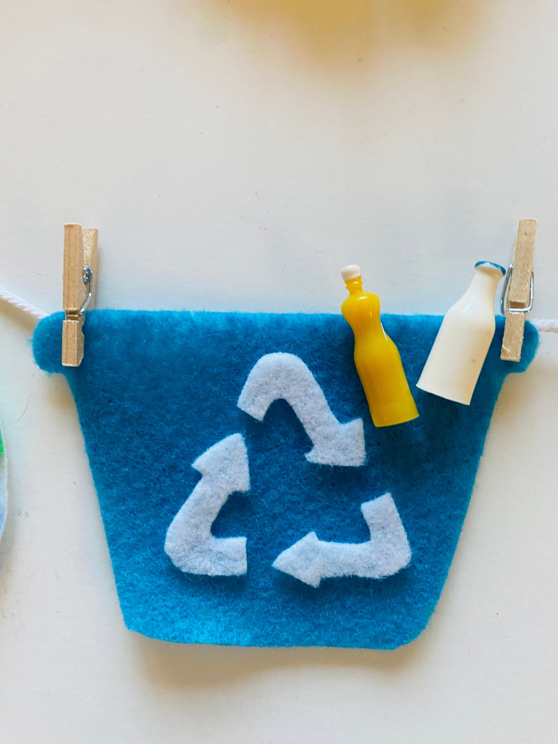 Earth Day Miniature Felt Banner, Earth-Friendly Garland, Bunting, Wall Hanging Decoration