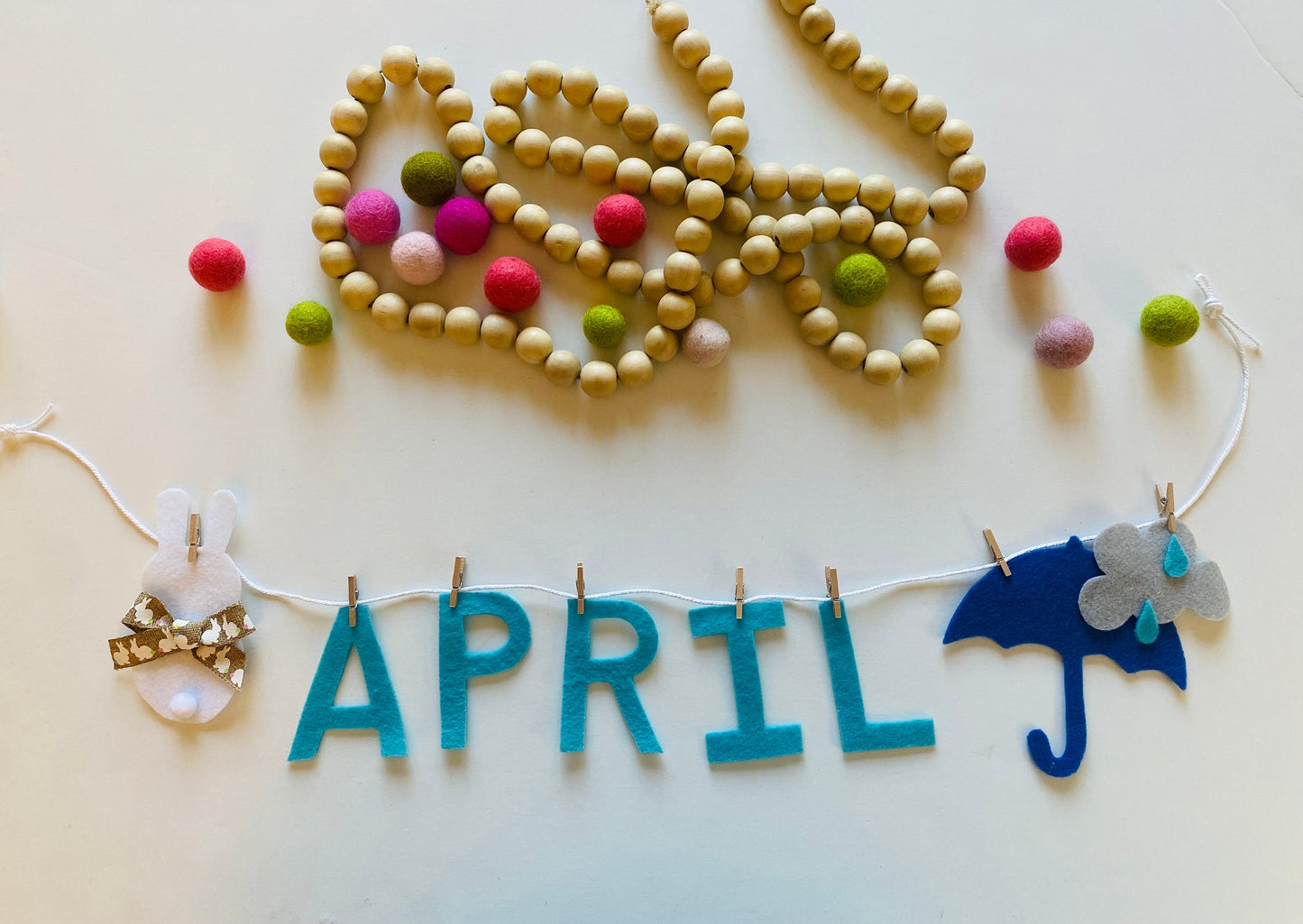 April Monthly Banner, April Showers Garland, Bunny Rabbit Bulletin Board Decoration