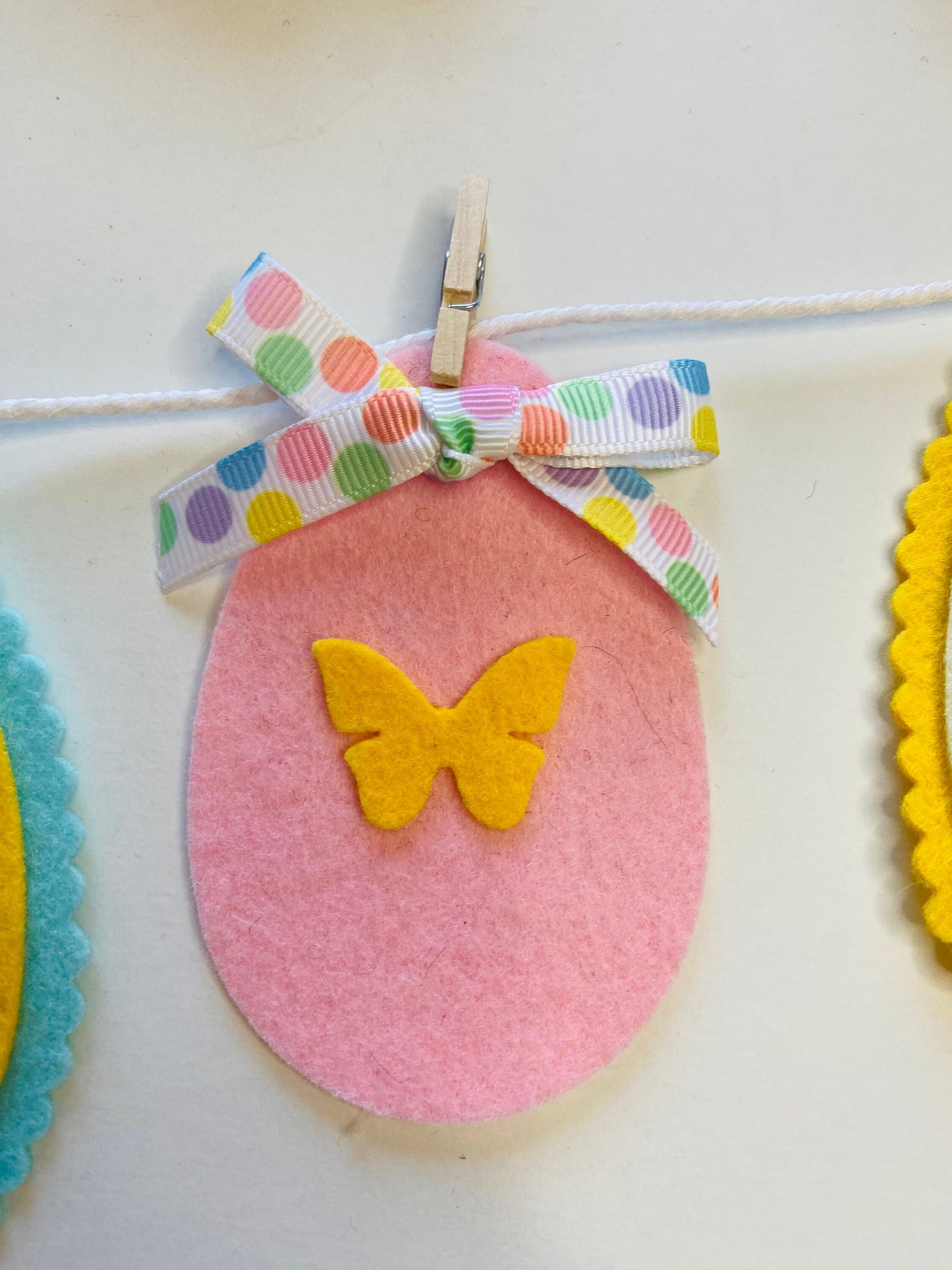 Easter Egg Miniature Felt Banner, Pastel Garland, Wall Hanging Decoration