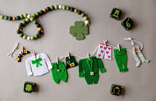 St. Patrick's Day Garland Leprechaun Banner Clothesline Laundry Bunting