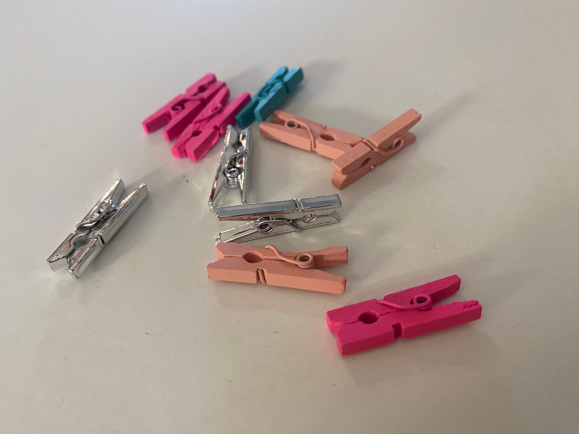 Miniature Colored Clothespins- Set of 15