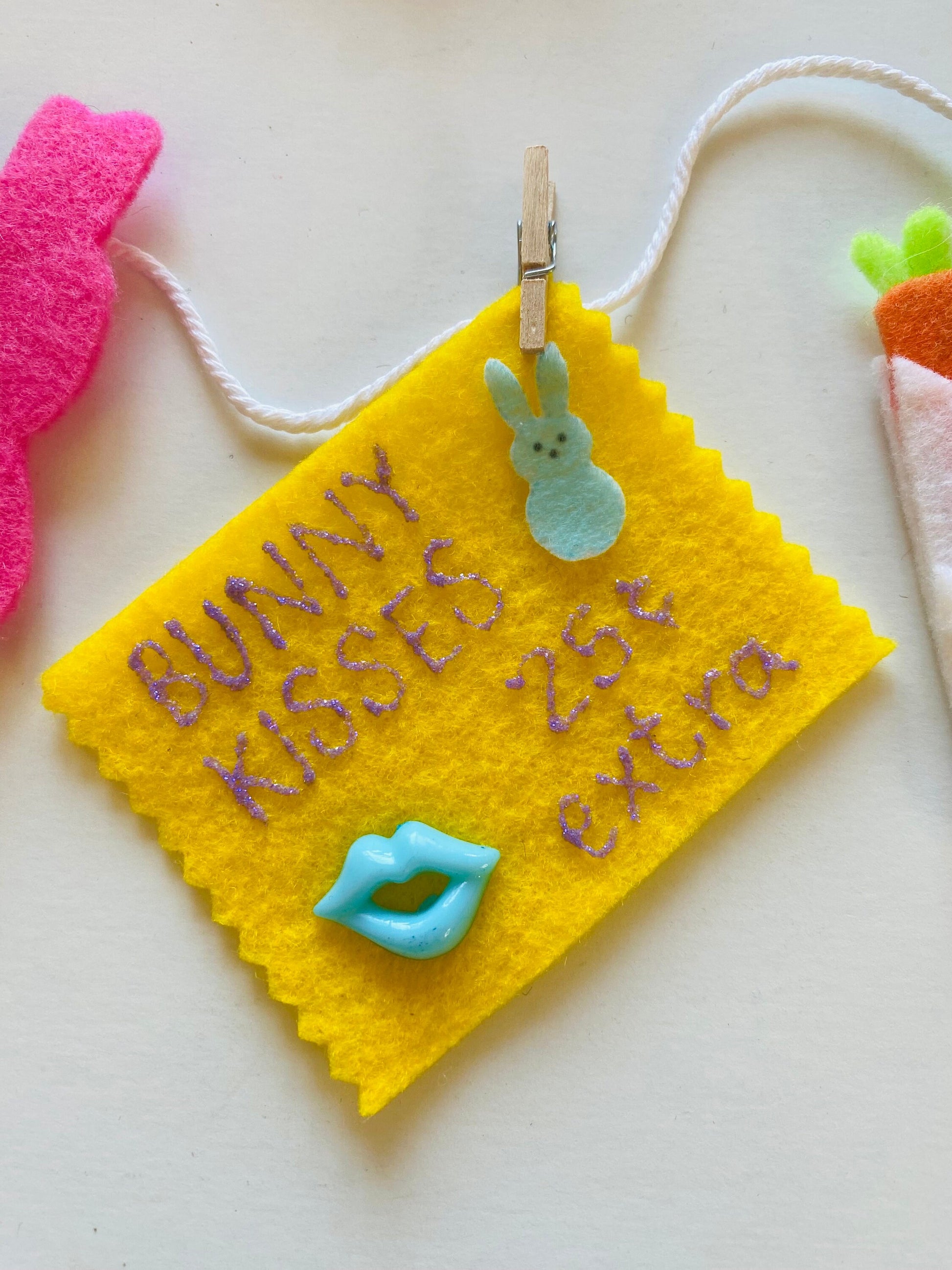 Easter Booth Miniature Felt Clothesline Banner Easter Fair Bunting Garland Home Decoration Wall Hanging