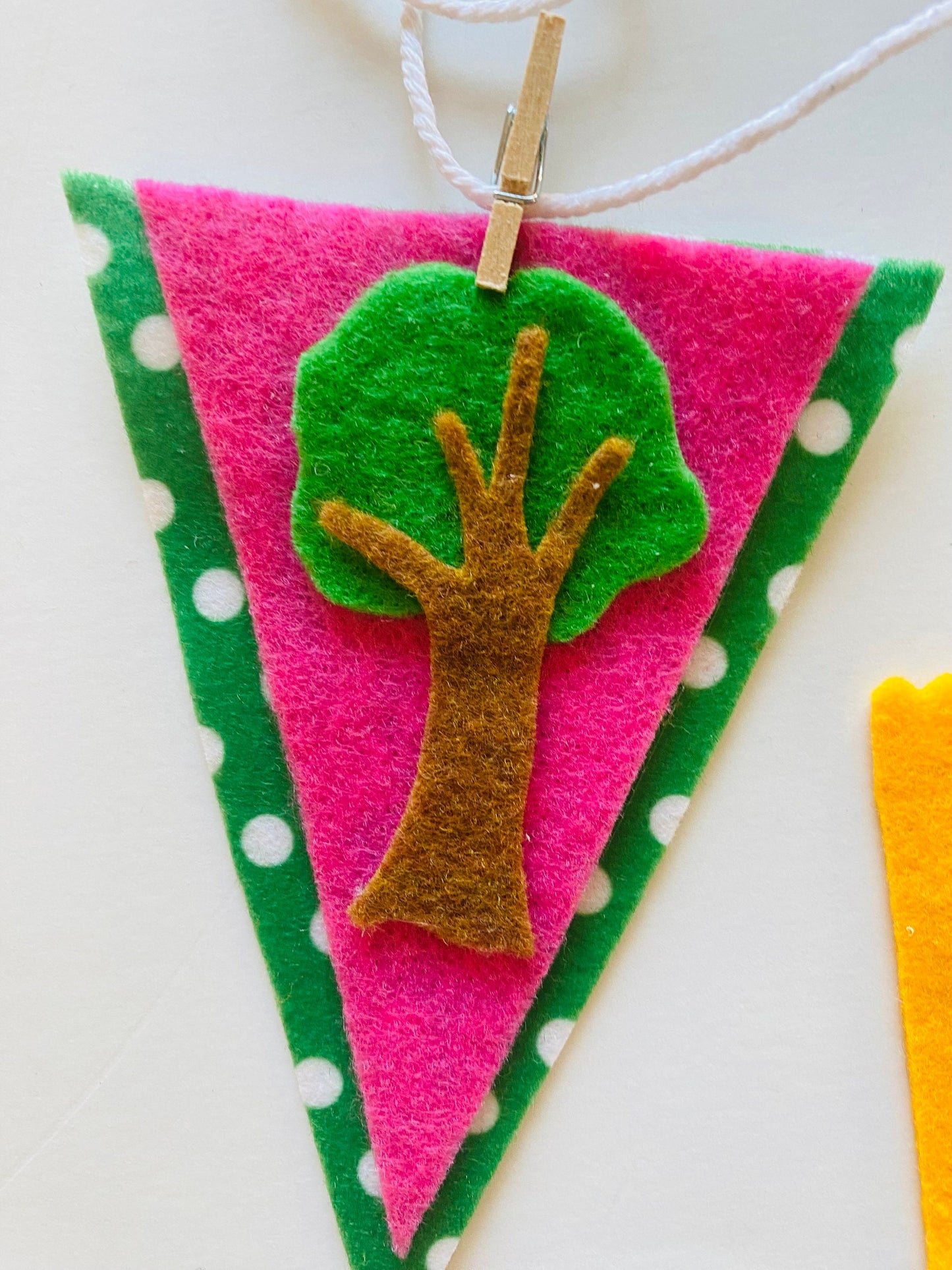 Earth Day Miniature Felt Banner, Earth-Friendly Garland, Bunting, Wall Hanging Decoration