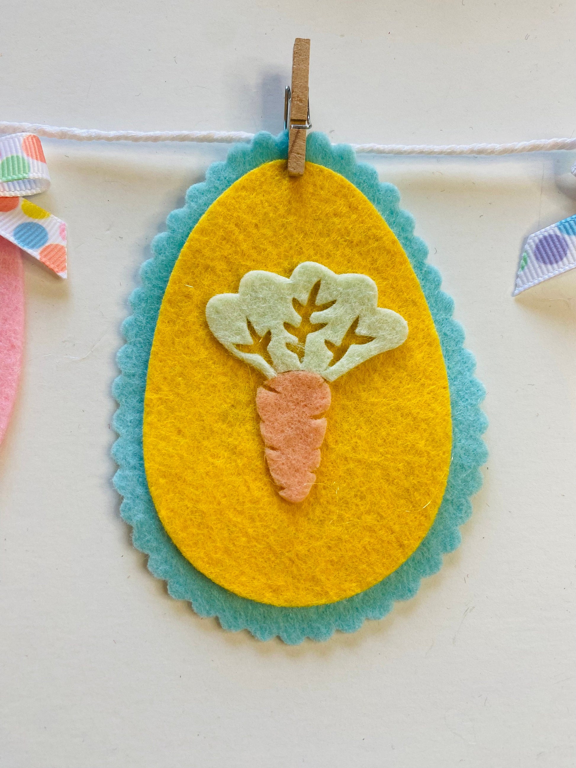 Easter Egg Miniature Felt Banner, Pastel Garland, Wall Hanging Decoration