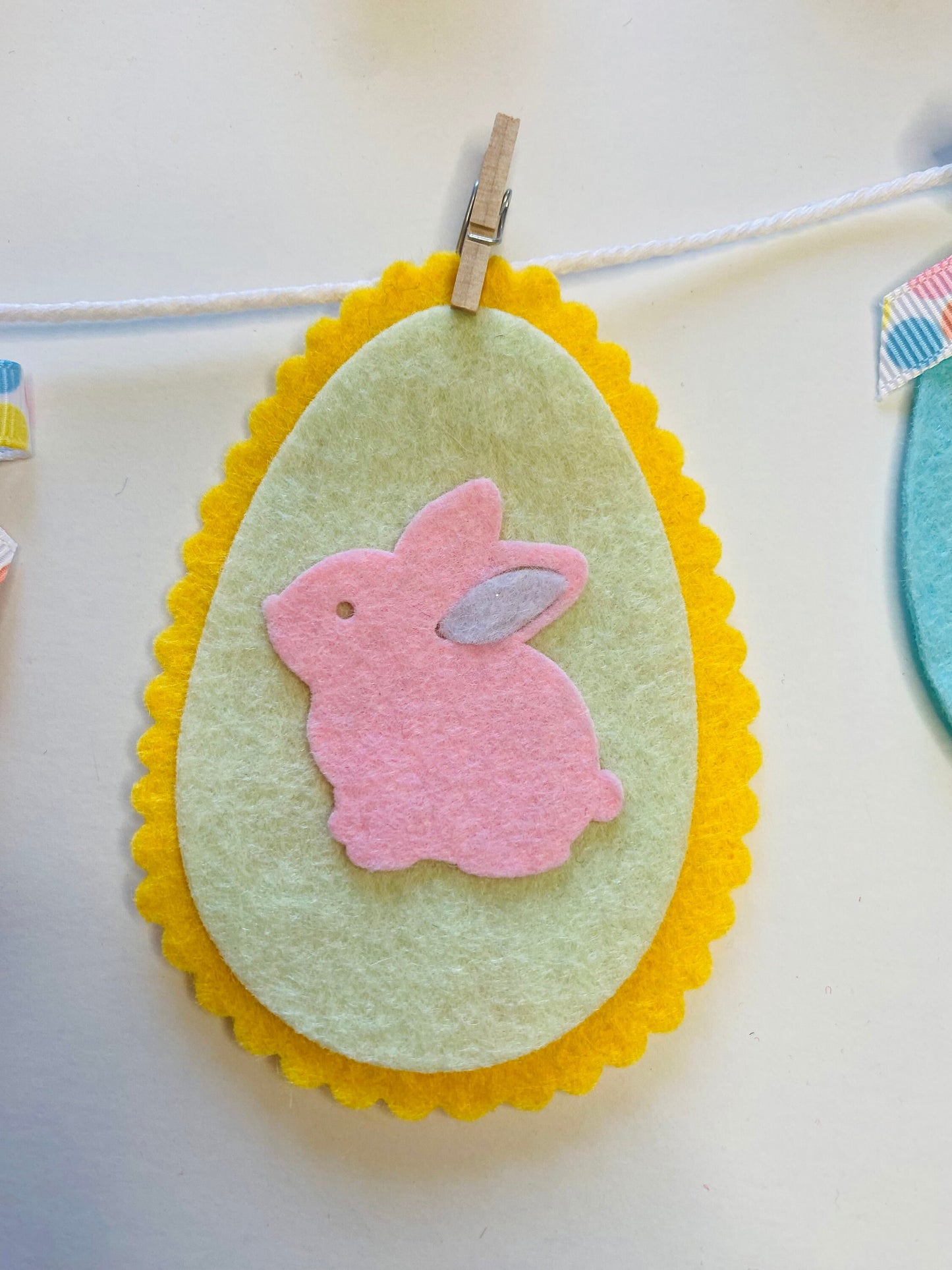 Easter Egg Miniature Felt Banner, Pastel Garland, Wall Hanging Decoration