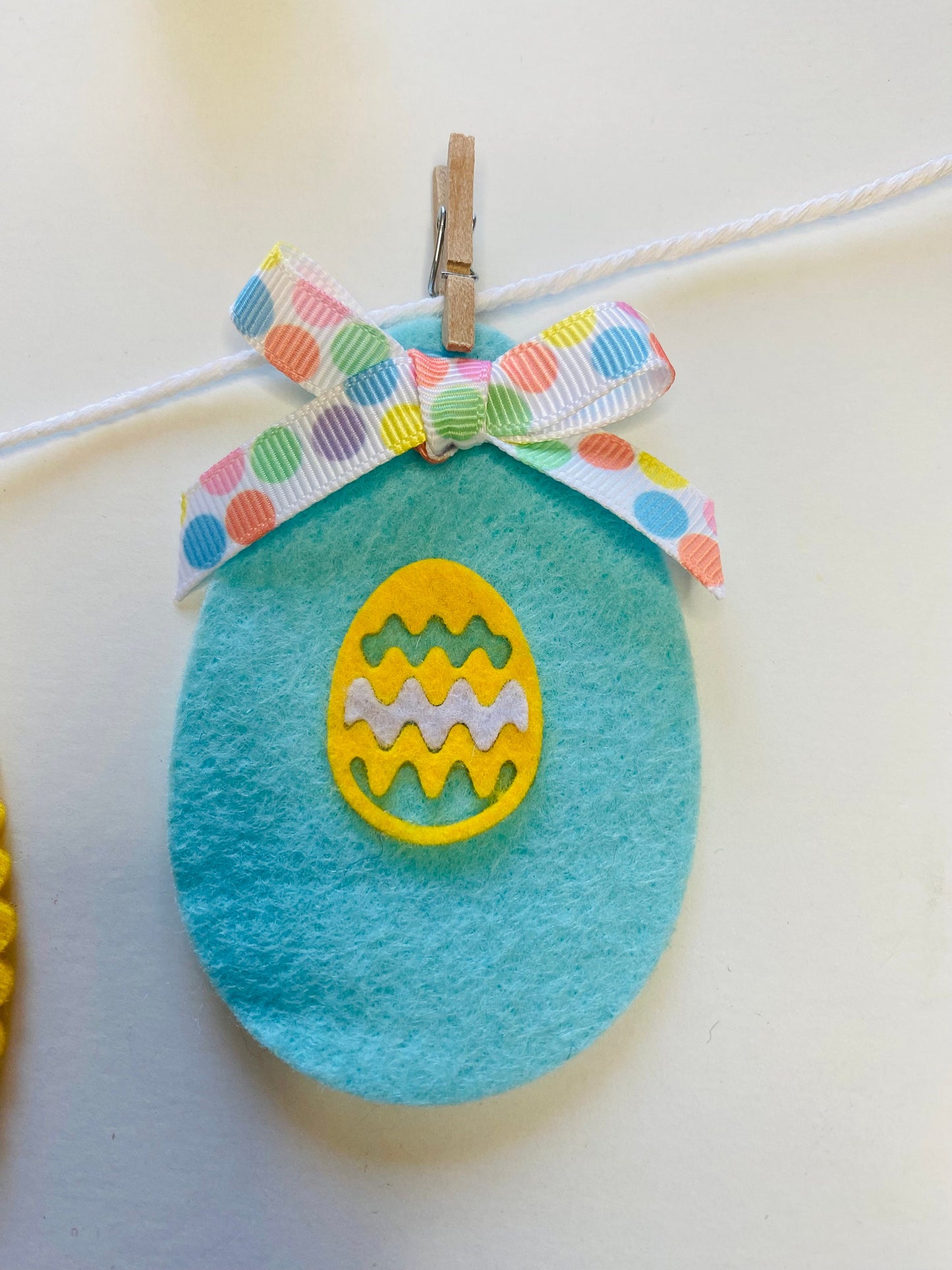 Easter Egg Miniature Felt Banner, Pastel Garland, Wall Hanging Decoration