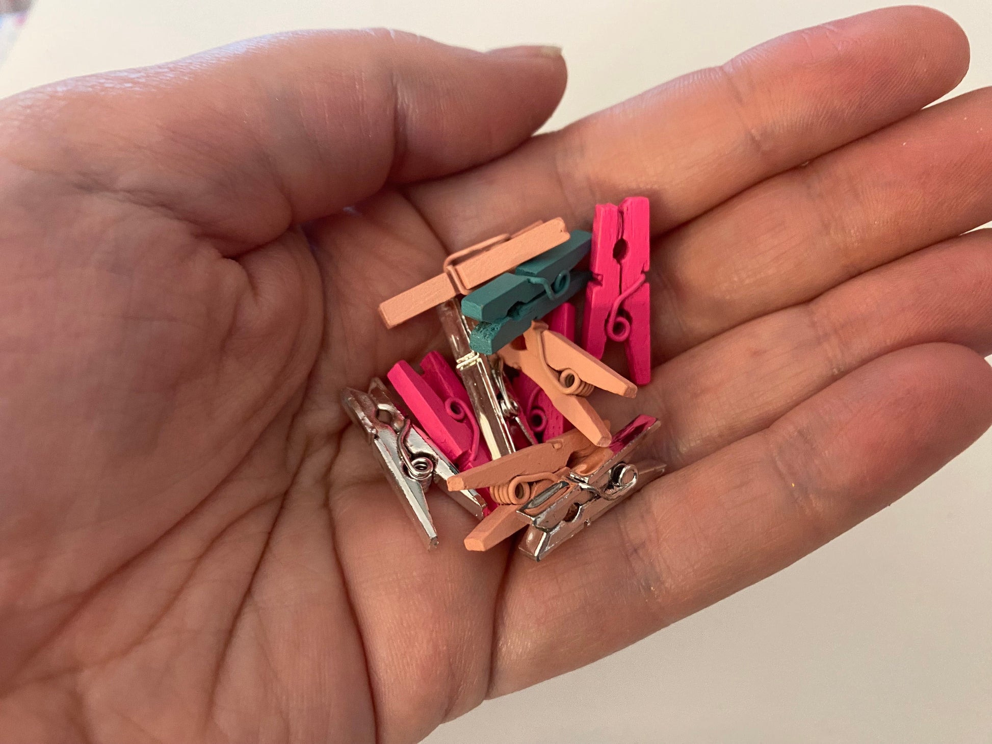 Miniature Colored Clothespins- Set of 15