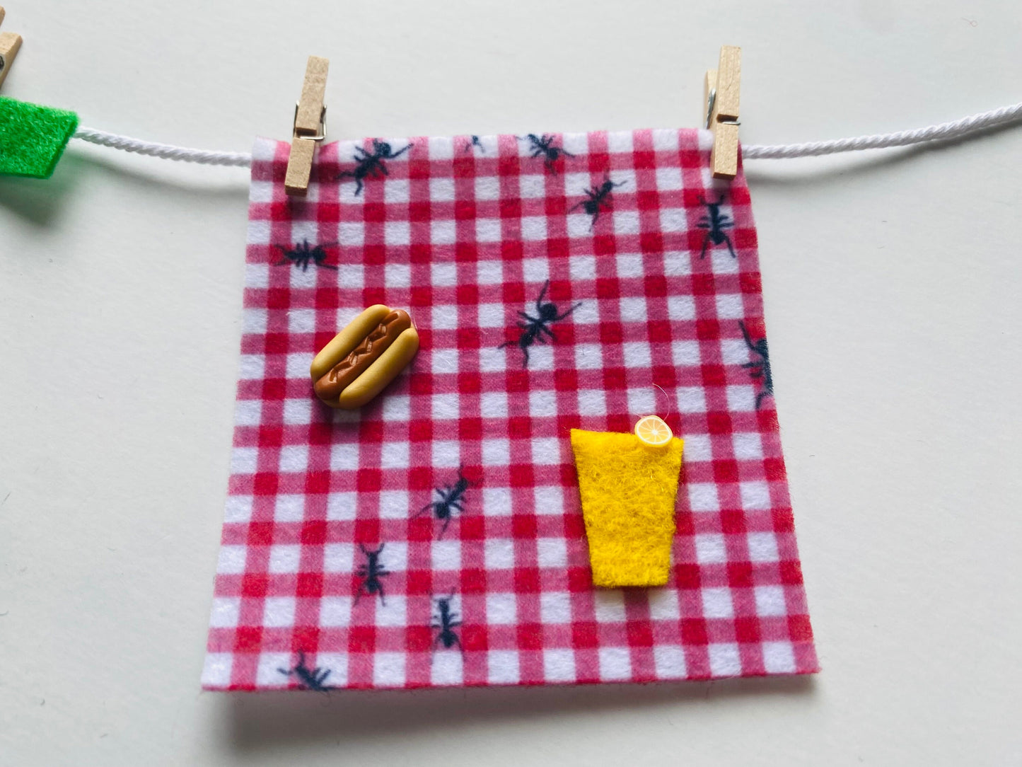 June Monthly Banner, Picnic Garland, Classroom Bulletin Board Bunting with Grass, Ants, Picnic Basket and Lemonade
