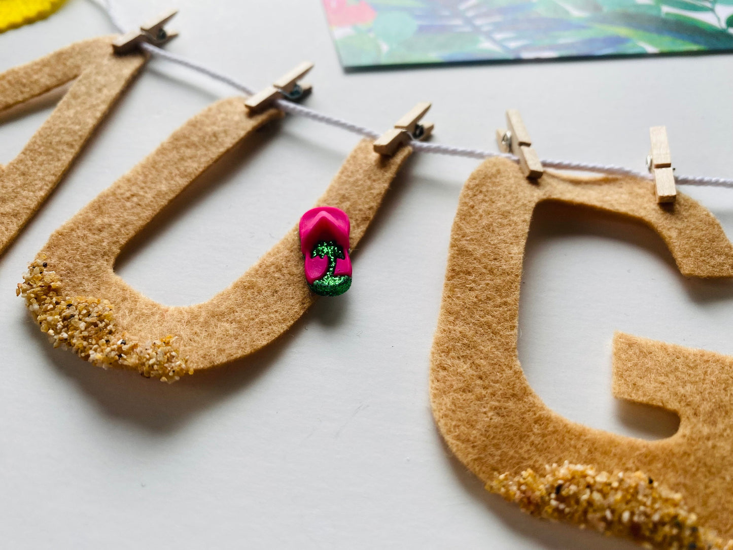 August Monthly Banner, Beach Garland, Sun and Waves Vacation Bulletin Board Decoration