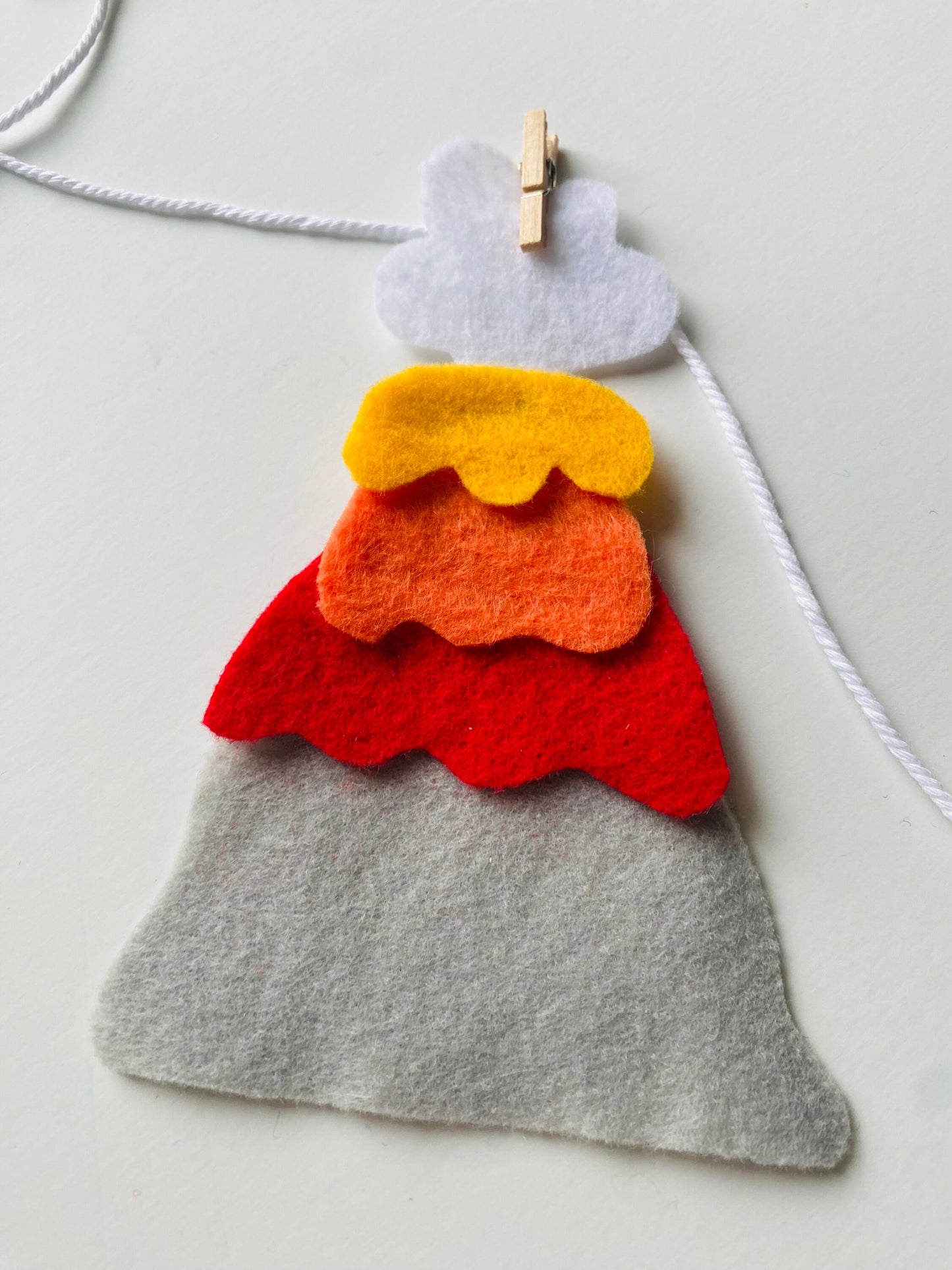 Cave Man & Woman Felt Banner, Dinosaur Garland, Volcano Bunting, Prehistoric Pennant, Wall Hanging Decoration for Parties