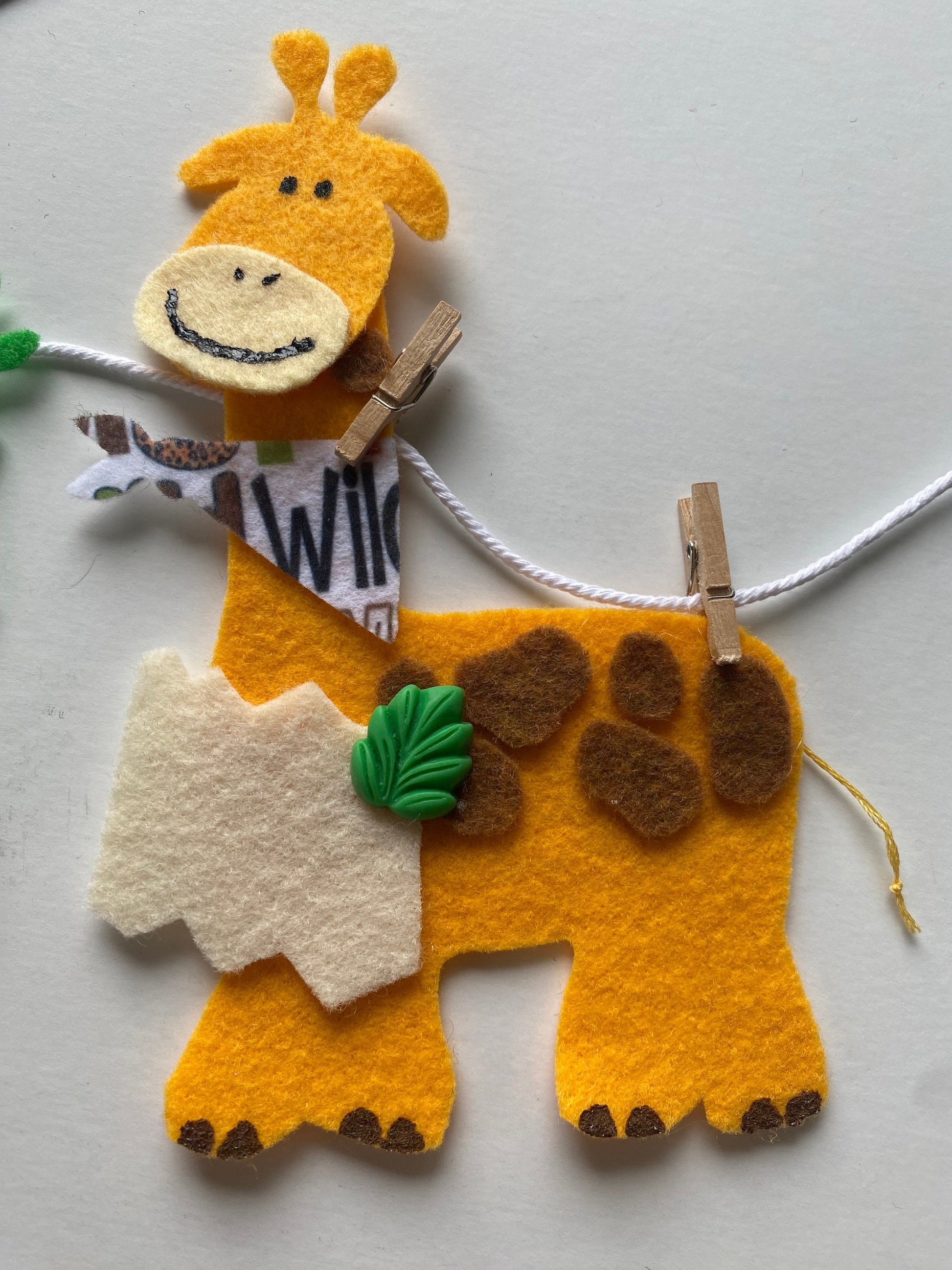 African Safari Animal Felt Banner, Jungle Safari Garland, Bunting, Nursery Wall Hanging, Party Decoration