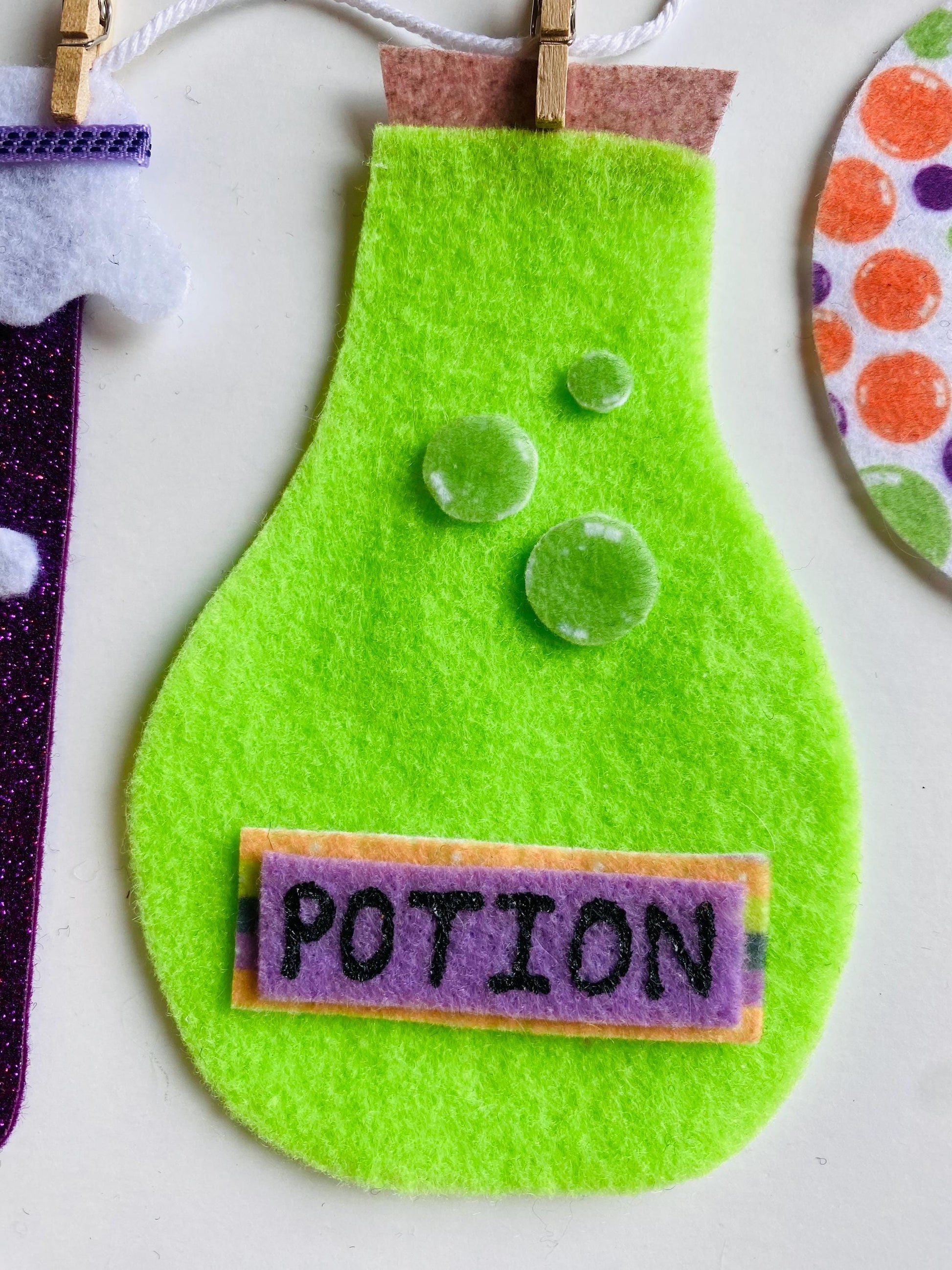 Halloween Potions Banner, Witch’s Spell Book Garland, Bunting, Decoration for Parties or Home Decor