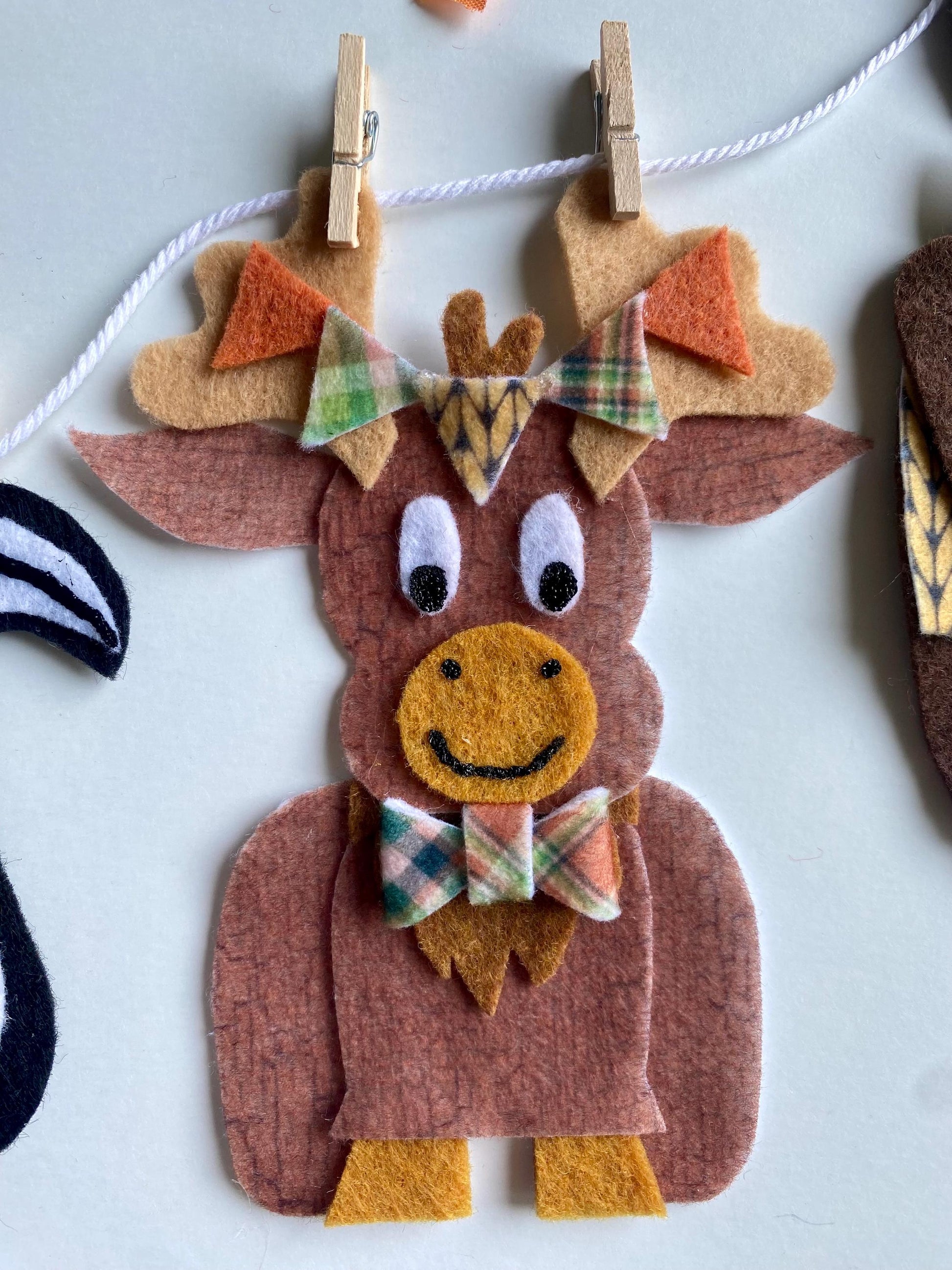 Thanksgiving Animals Banner, Autumn Forest Garland, Fall Turkey Bunting, Wall Hanging Decoration for November