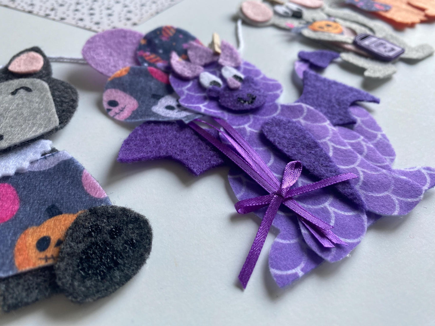 Halloween Animals Banner, October Creatures Garland, Nocturnal Animals Bunting, Wall Hanging Decoration