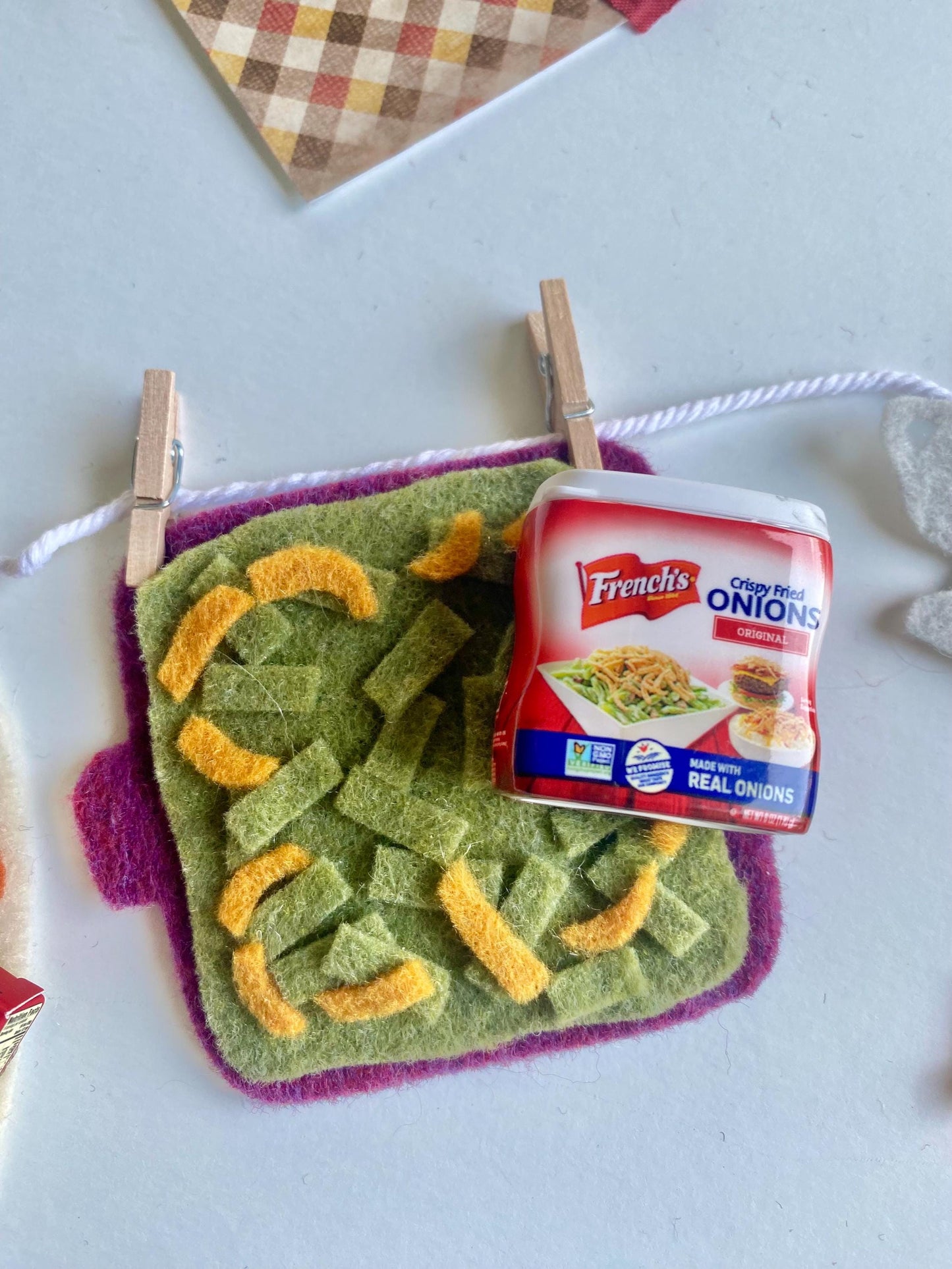 Thanksgiving Meal Miniature Felt Banner, Friendsgiving Garland, Dinner Bunting, Wall Hanging Decoration for November, Hostess Gift