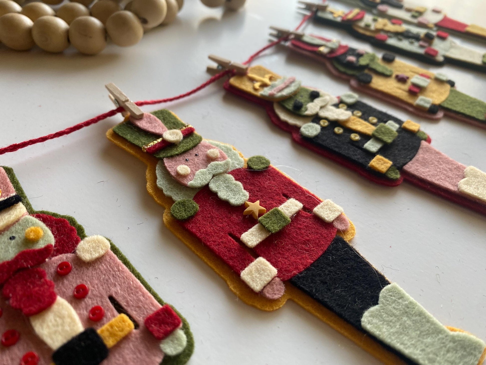 Nutcracker Christmas Banner, The Nutcracker Ballet Garland, Wooden Toy Soldier Bunting, December Holiday Decoration, Fireplace Mantel Swag