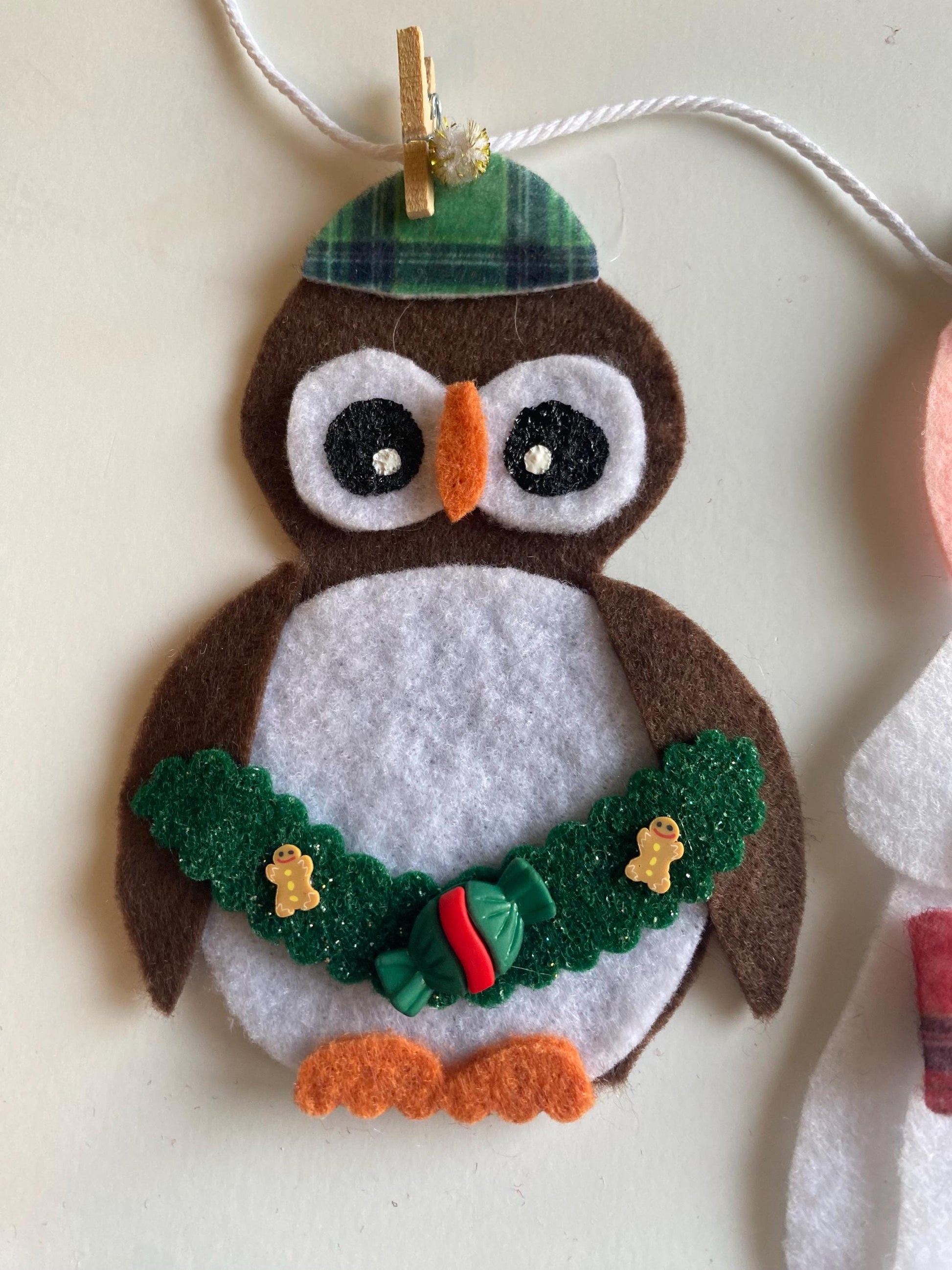 Christmas Animals Banner, Holiday Garland, December Bunting, Wall Hanging Decoration for Fireplace Mantel or Shelf