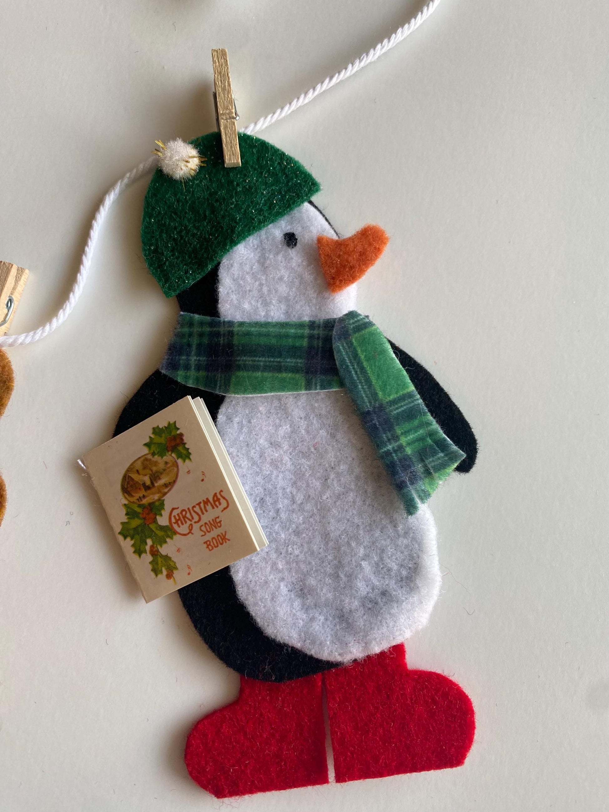 Christmas Animals Banner, Holiday Garland, December Bunting, Wall Hanging Decoration for Fireplace Mantel or Shelf