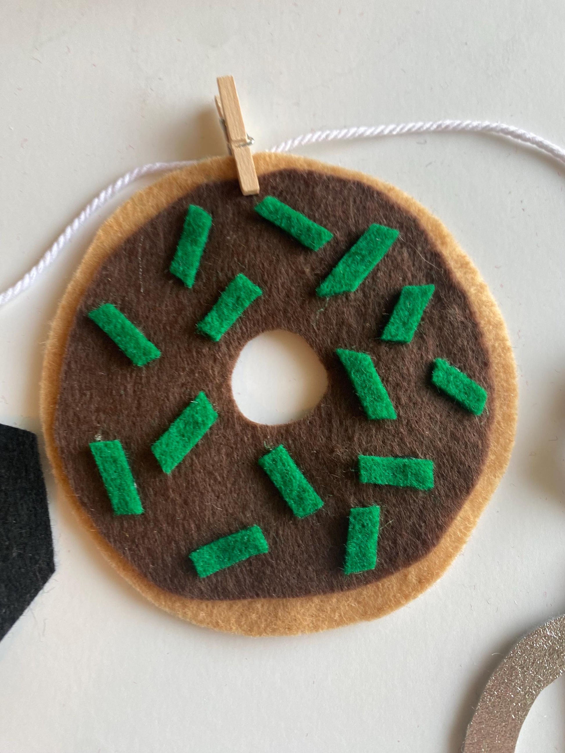 Coffee Lovers Banner, Miniature Felt Garland, Coffee Bean Bunting, Coffee Bar Wall Hanging Decoration