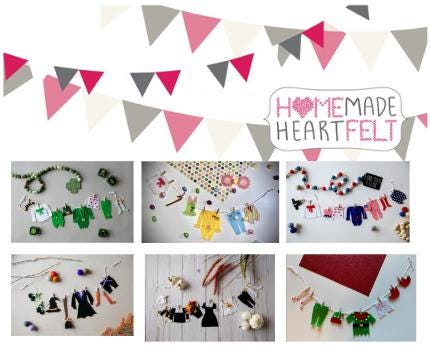 Six Holiday Clothesline Banner, Six Month Set, Miniature Felt Garlands Bundle: Leprechaun, Easter Bunny, Uncle Sam, Witch, Pilgrim, and Elf