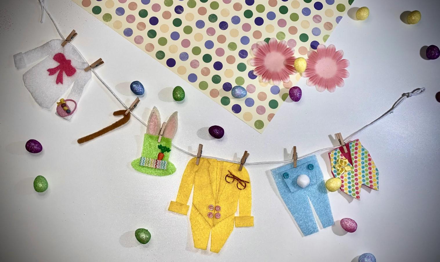 Six Holiday Clothesline Banner, Six Month Set, Miniature Felt Garlands Bundle: Leprechaun, Easter Bunny, Uncle Sam, Witch, Pilgrim, and Elf