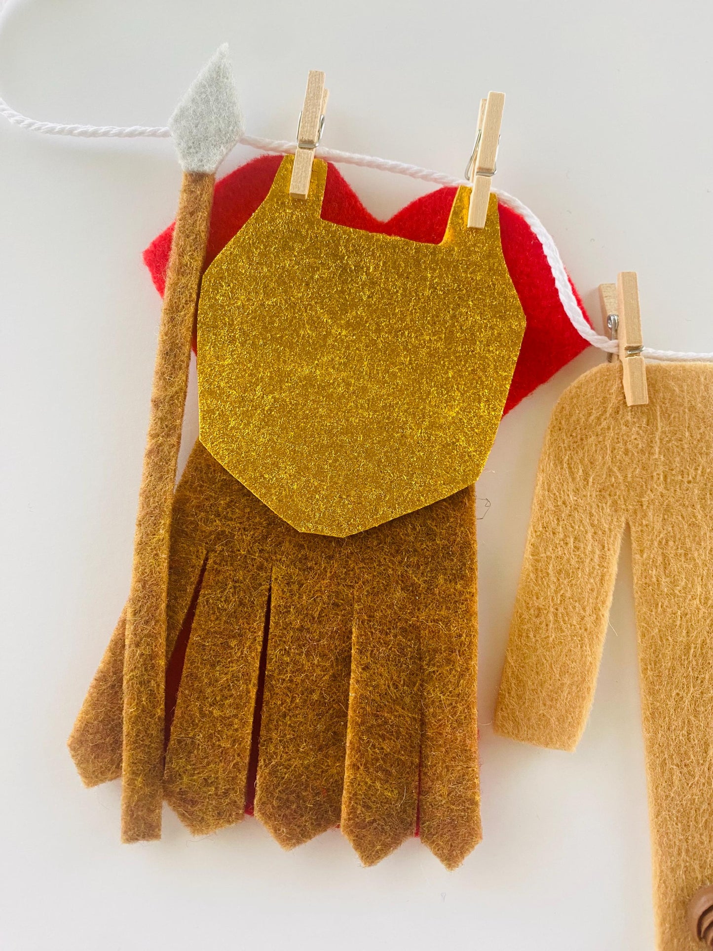 The Easter Story Nativity Clothesline Banner Miniature Felt Garland Bunting Wall Hanging Decoration